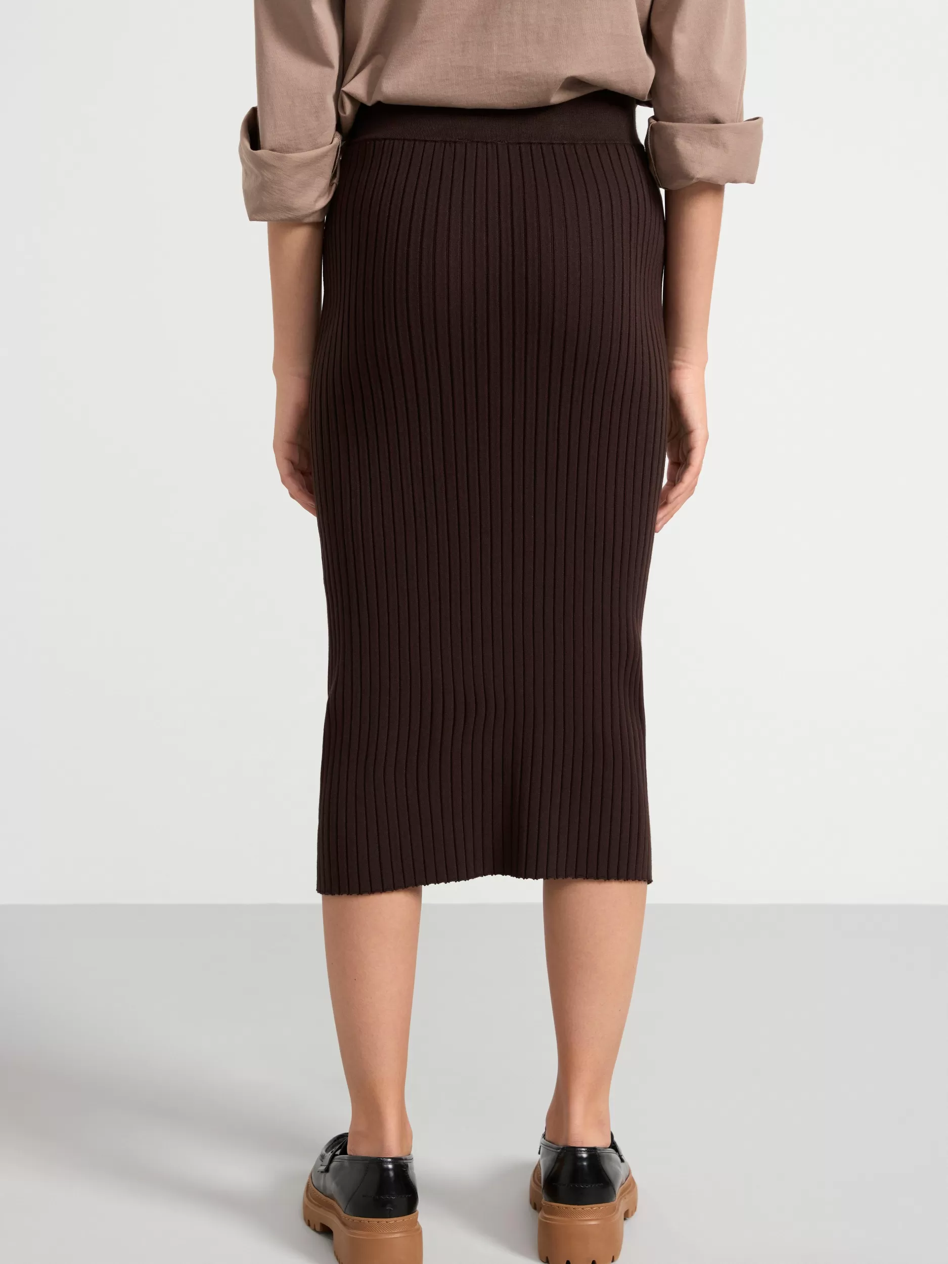 Lindex Skjørt<Ribbestrikket MidiSkjørt Brown