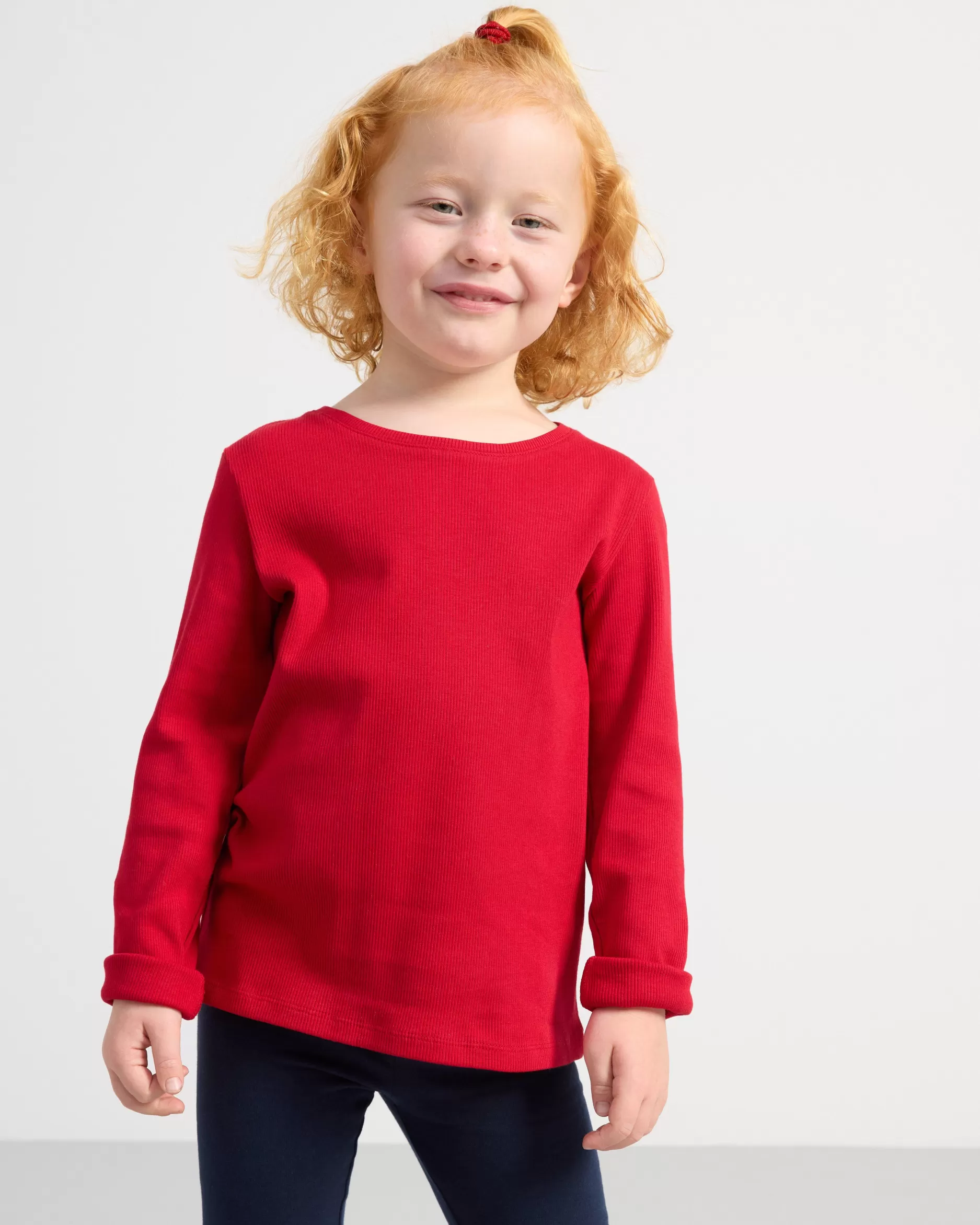 Lindex Topper & T-Skjorter<Ribbestrikket Og Langermet Overdel Dark Red