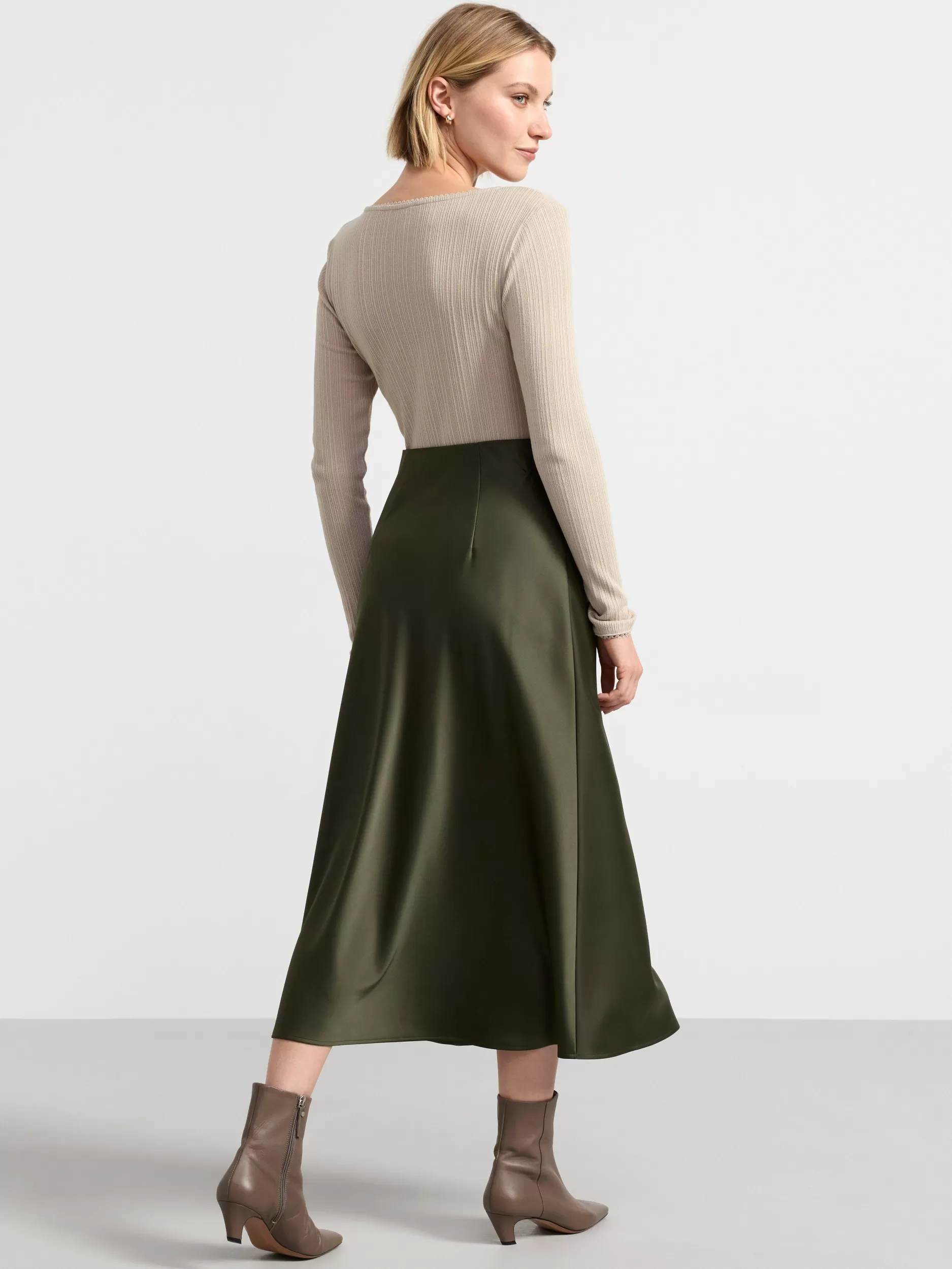 Lindex Topper & T-Skjorter<Ribbestrikket Og Langermet Overdel Beige