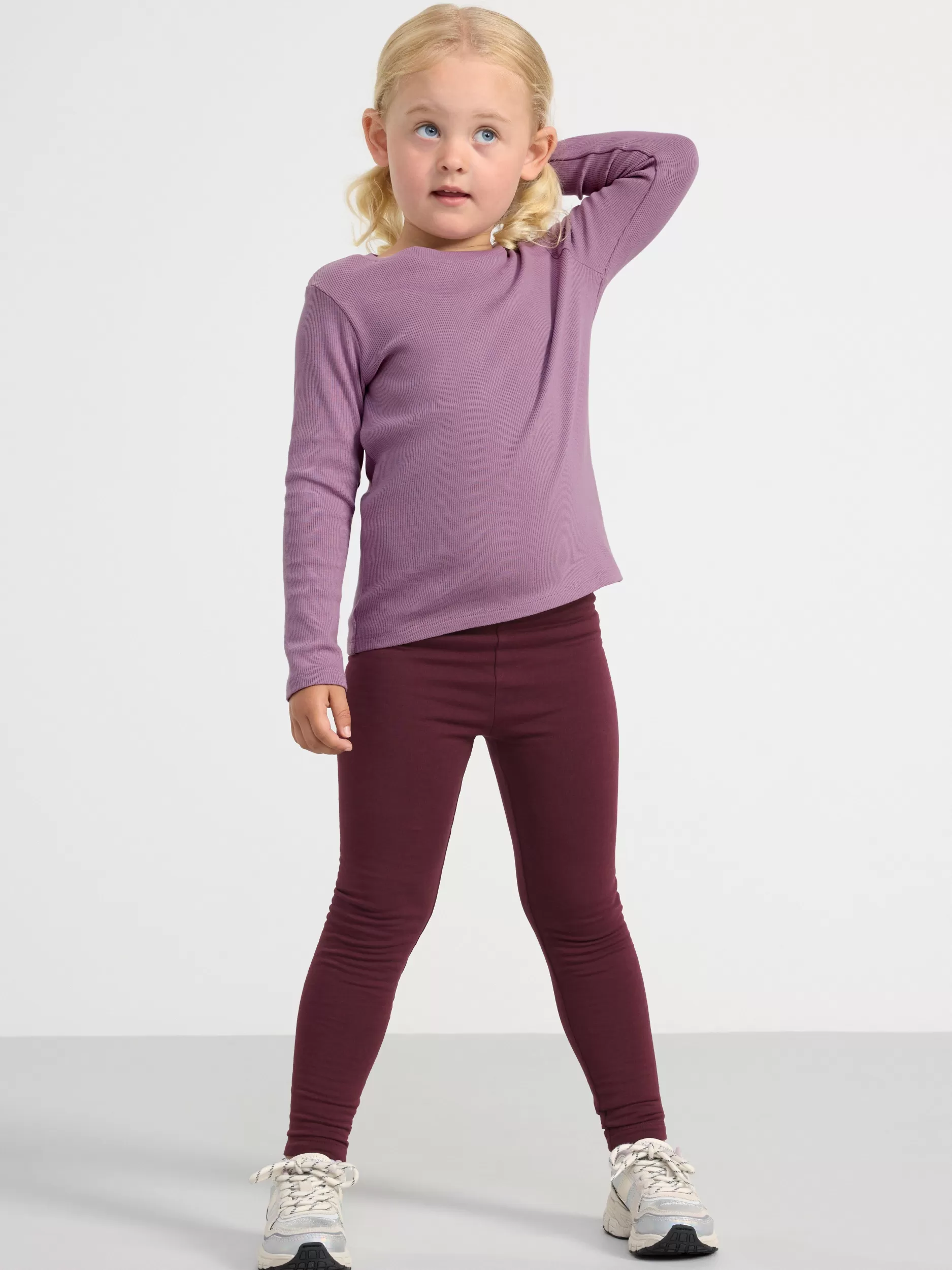 Lindex Basisplagg 3 For 2<Ribbestrikket Og Langermet Overdel Light Dusty Lilac