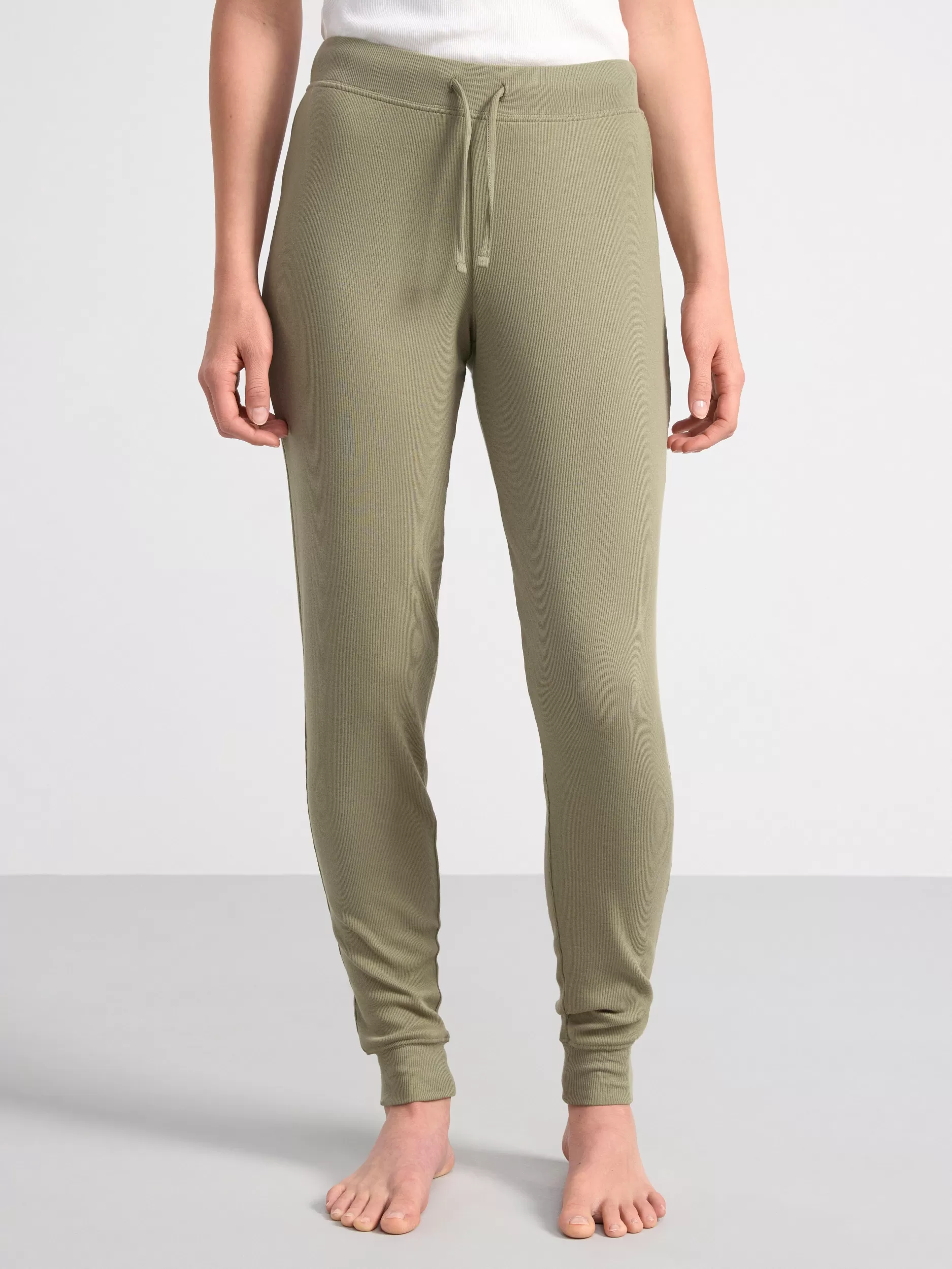 Lindex Nattøy<Ribbestrikket Pyjamasbukse Khaki