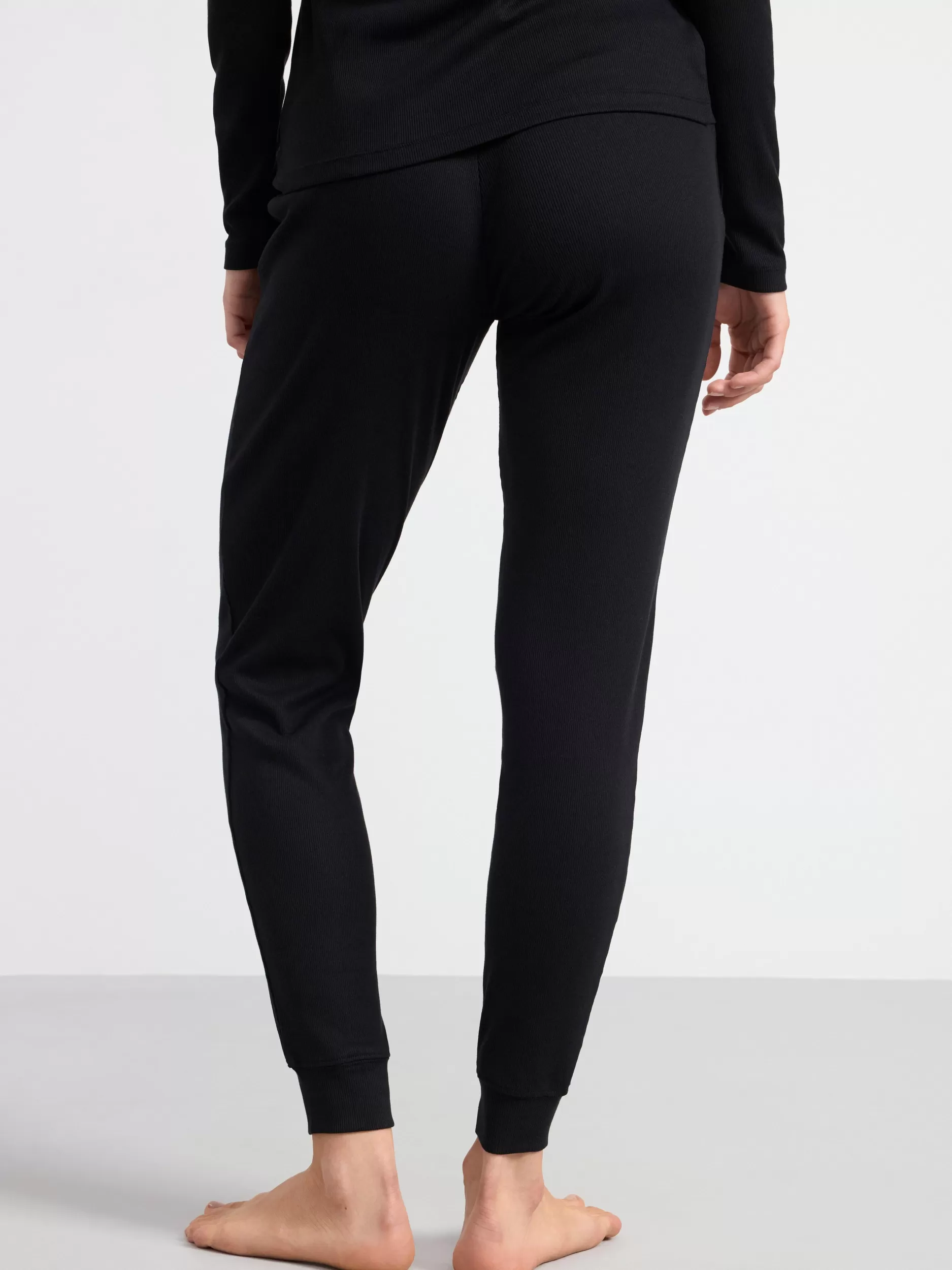 Lindex Nattøy<Ribbestrikket Pyjamasbukse Black