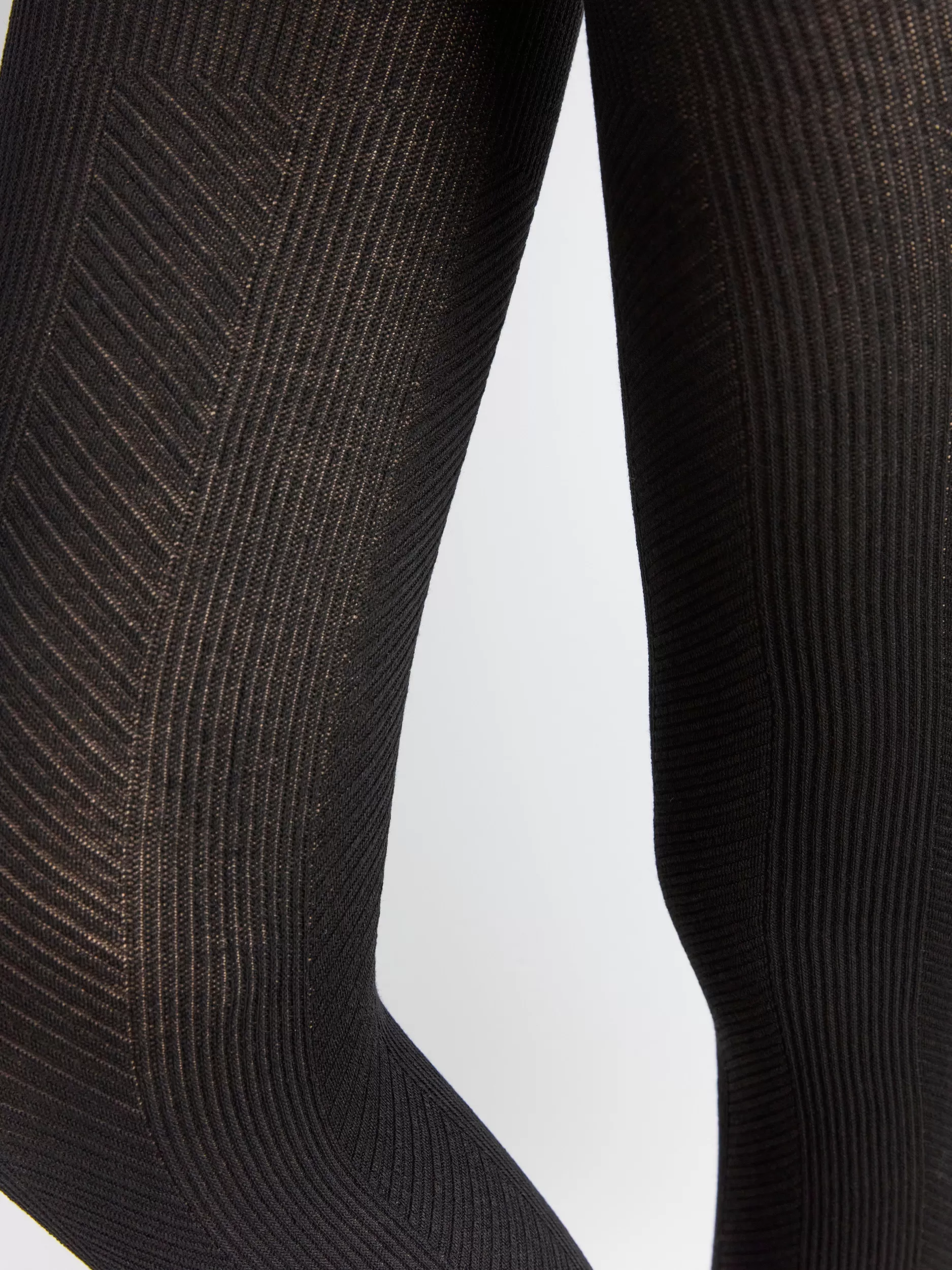 Lindex Strømpebukser Og Leggings<Ribbestrikket Strompebukse Black