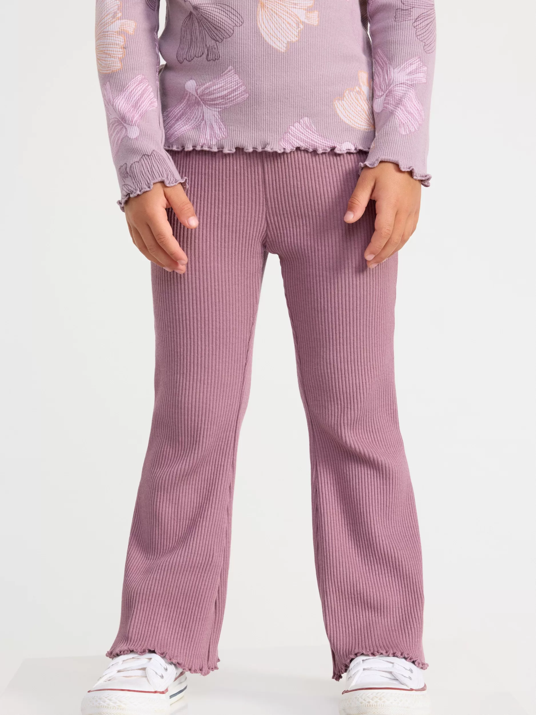 Lindex Bukser & Leggings<Ribbestrikket, Utsvinget Leggings Dusty Lilac