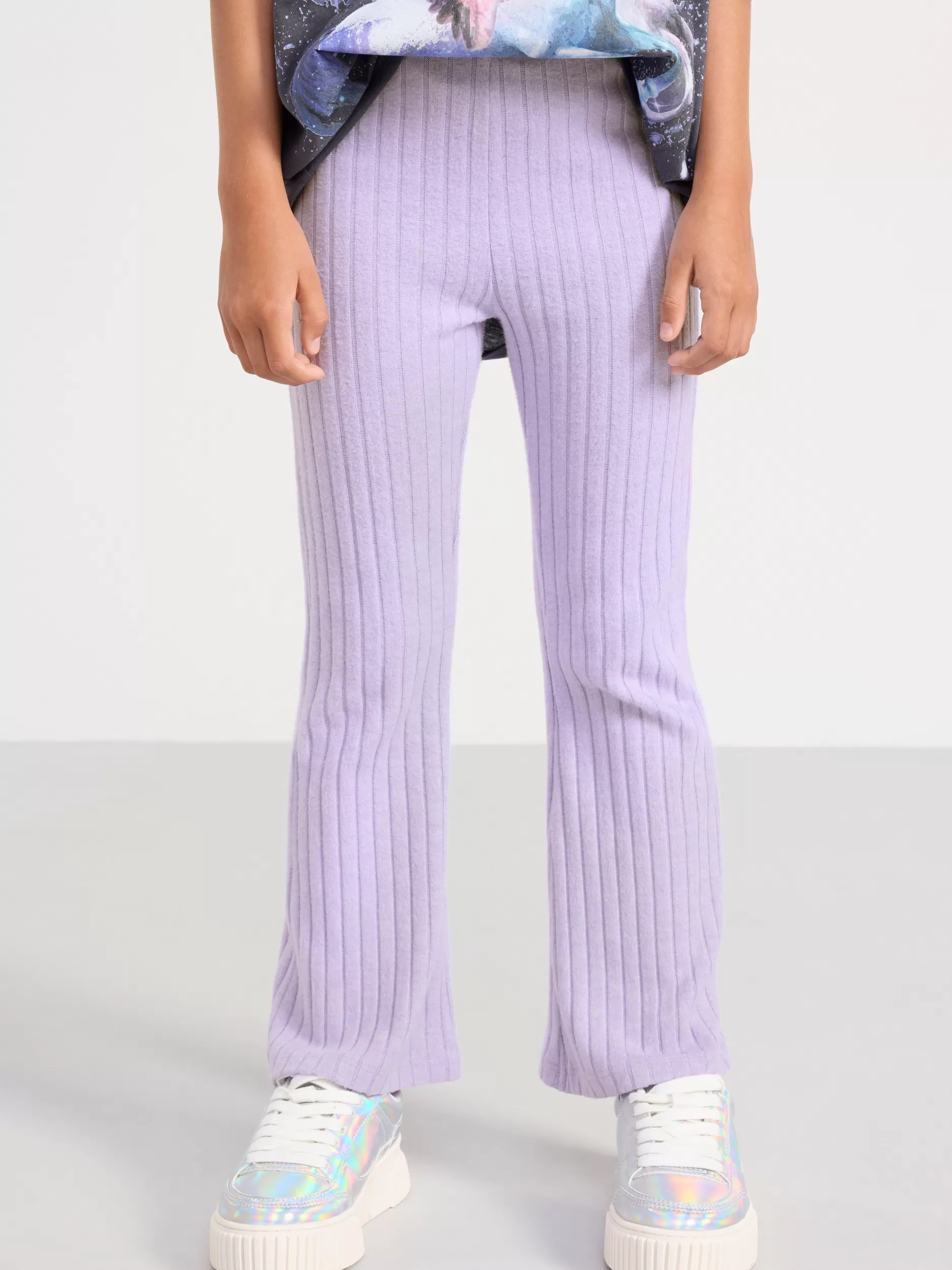 Lindex Bukser & Leggings<Ribbestrikket, Utsvinget Leggings Light Lilac