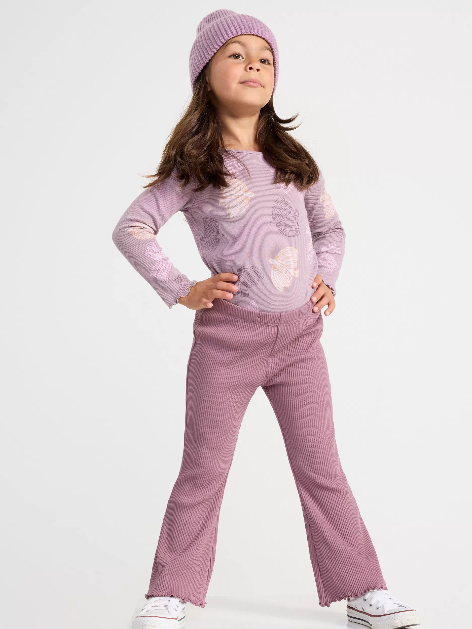 Lindex Bukser & Leggings<Ribbestrikket, Utsvinget Leggings Dusty Lilac