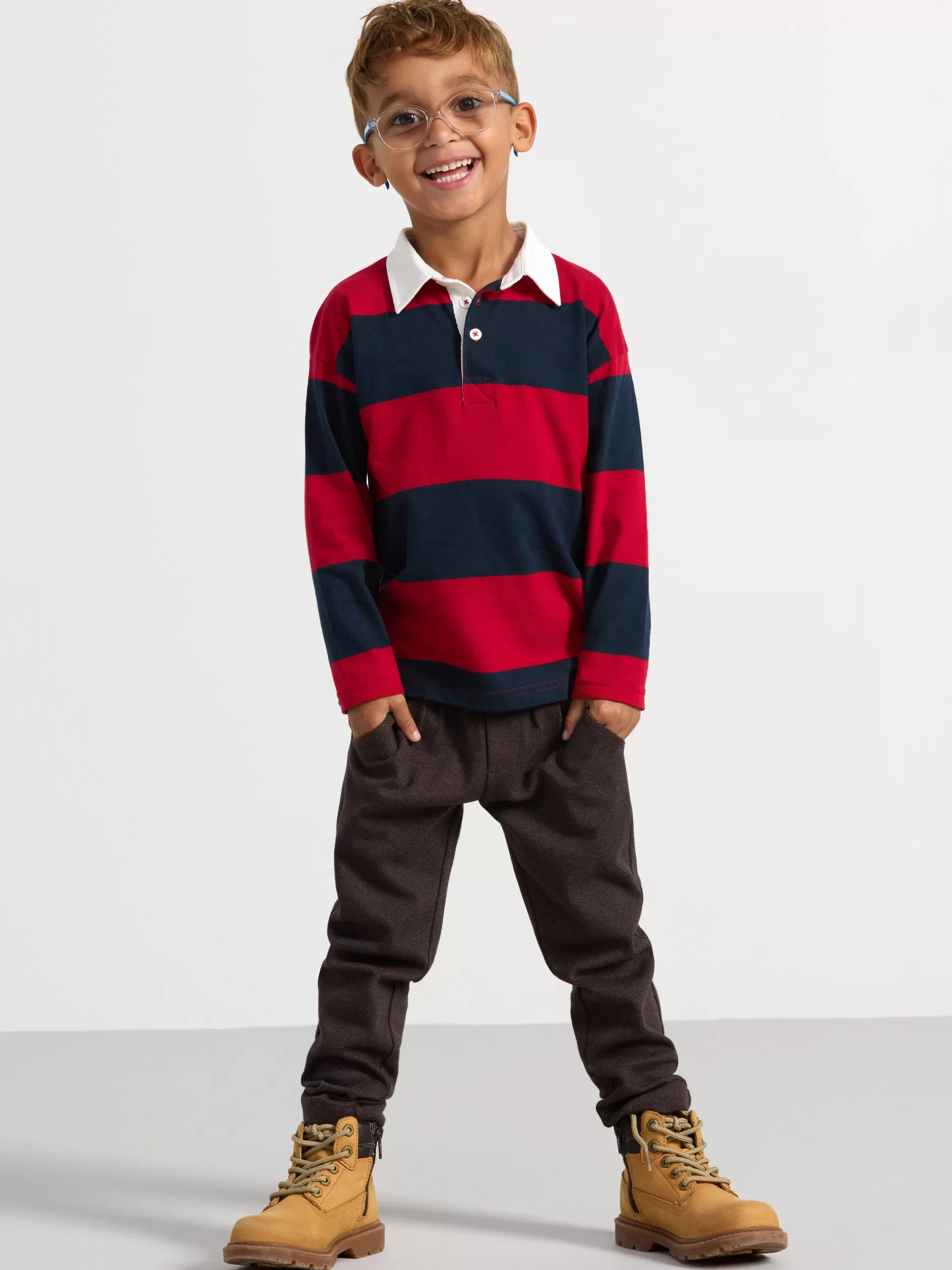Lindex Topper & T-Skjorter<Rugbytroye Med Striper Dark Red