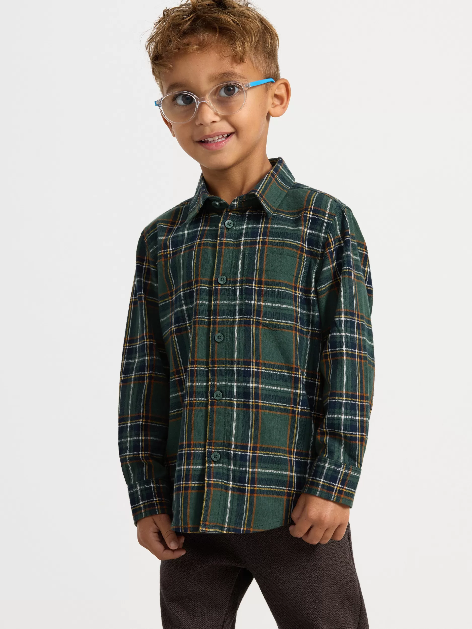 Lindex Skjorter & Bluser<Rutete FlanellSkjørte Dark Dusty Green