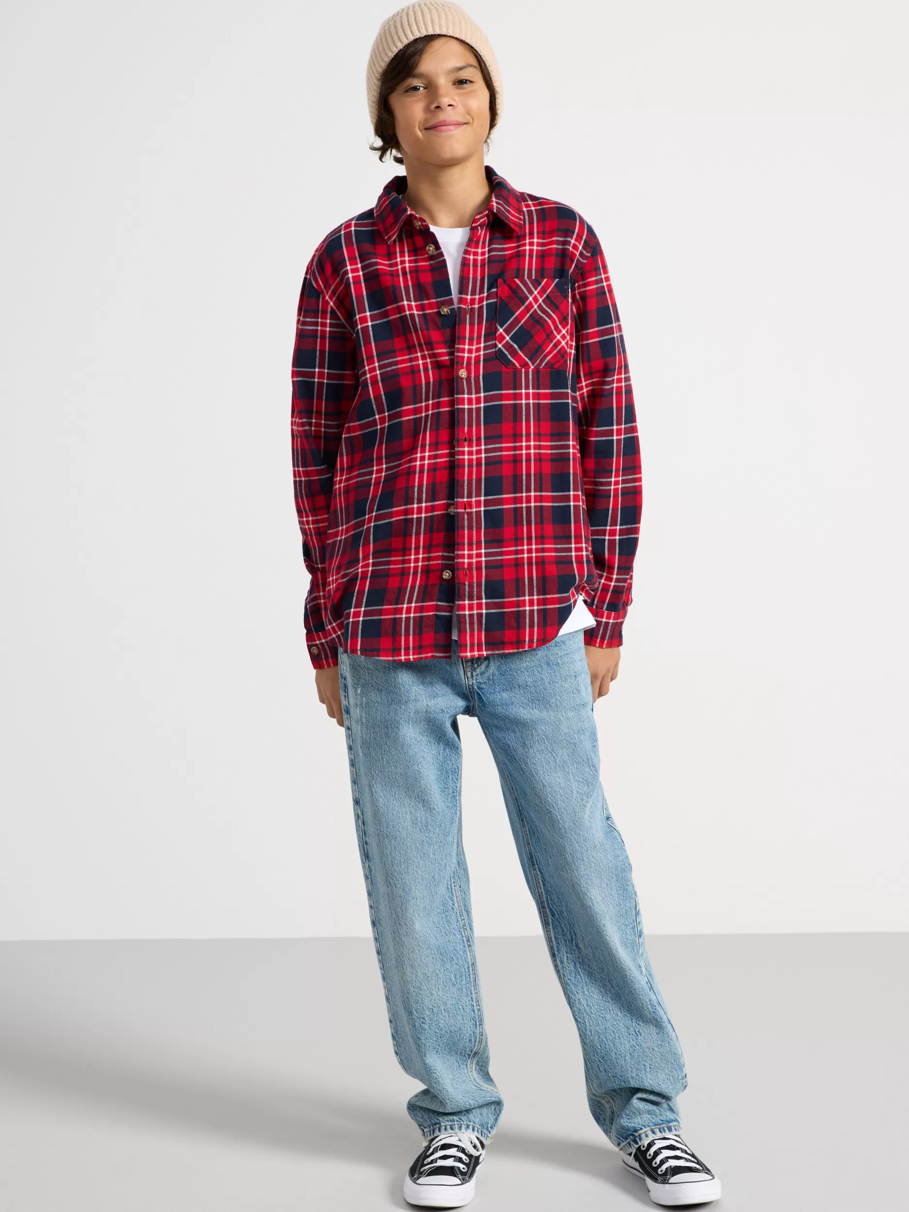 Lindex Skjorter & Bluser<Rutete FlanellSkjørte Red