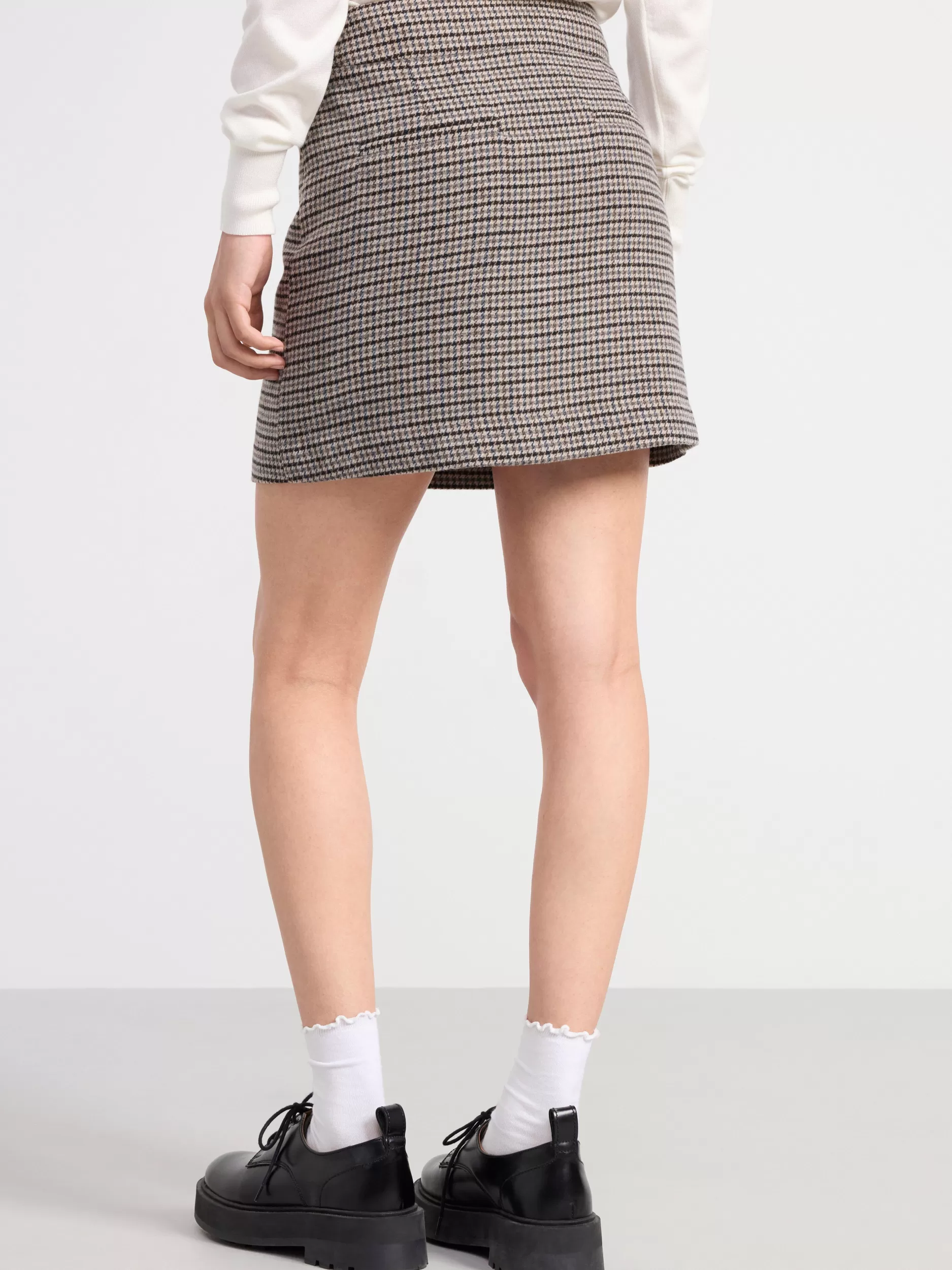 Lindex Skjørt<Rutete MiniSkjørt Light Dusty Grey