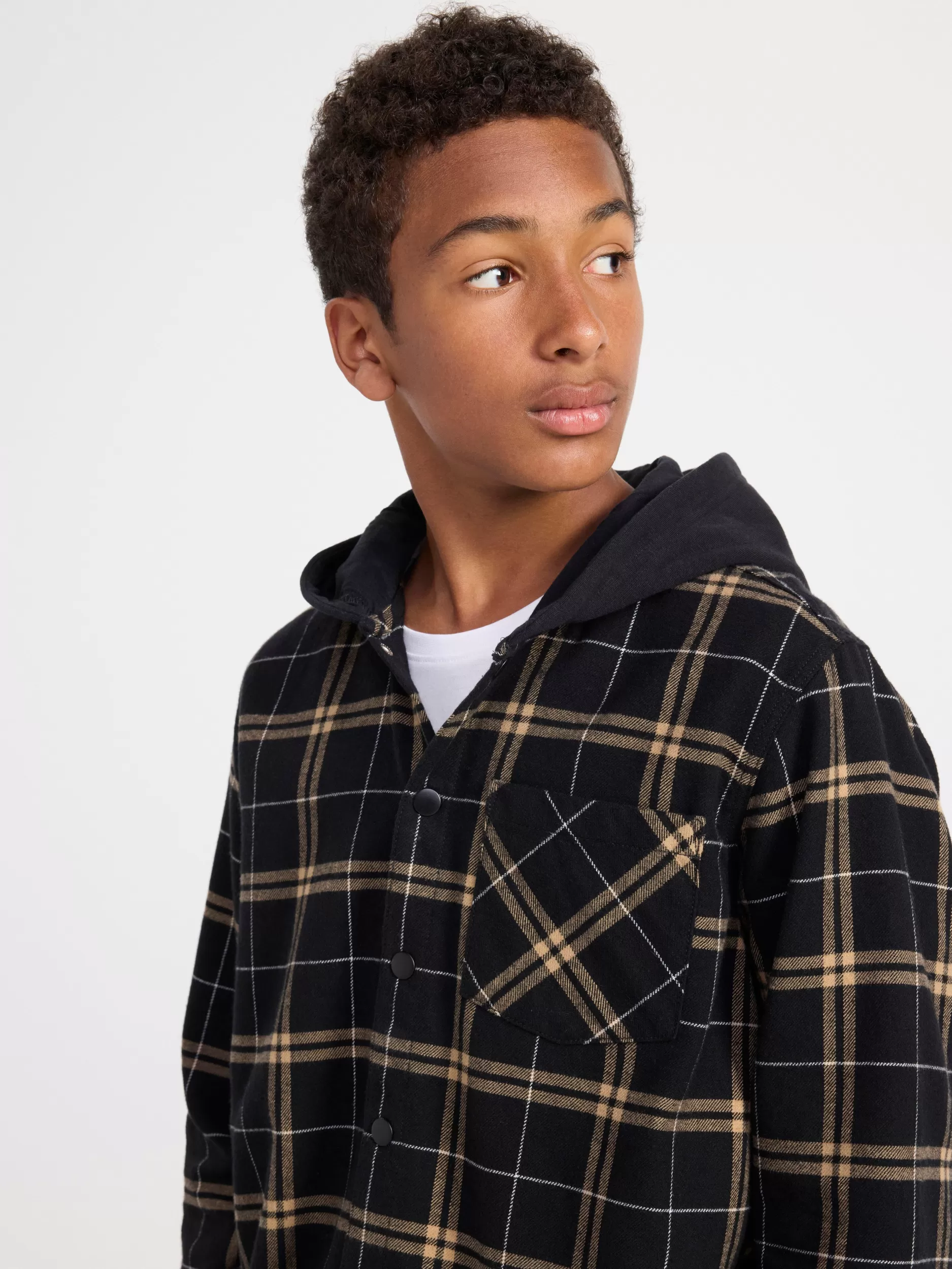 Lindex Skjorter & Bluser<Rutete Skjørte Med Hette Black