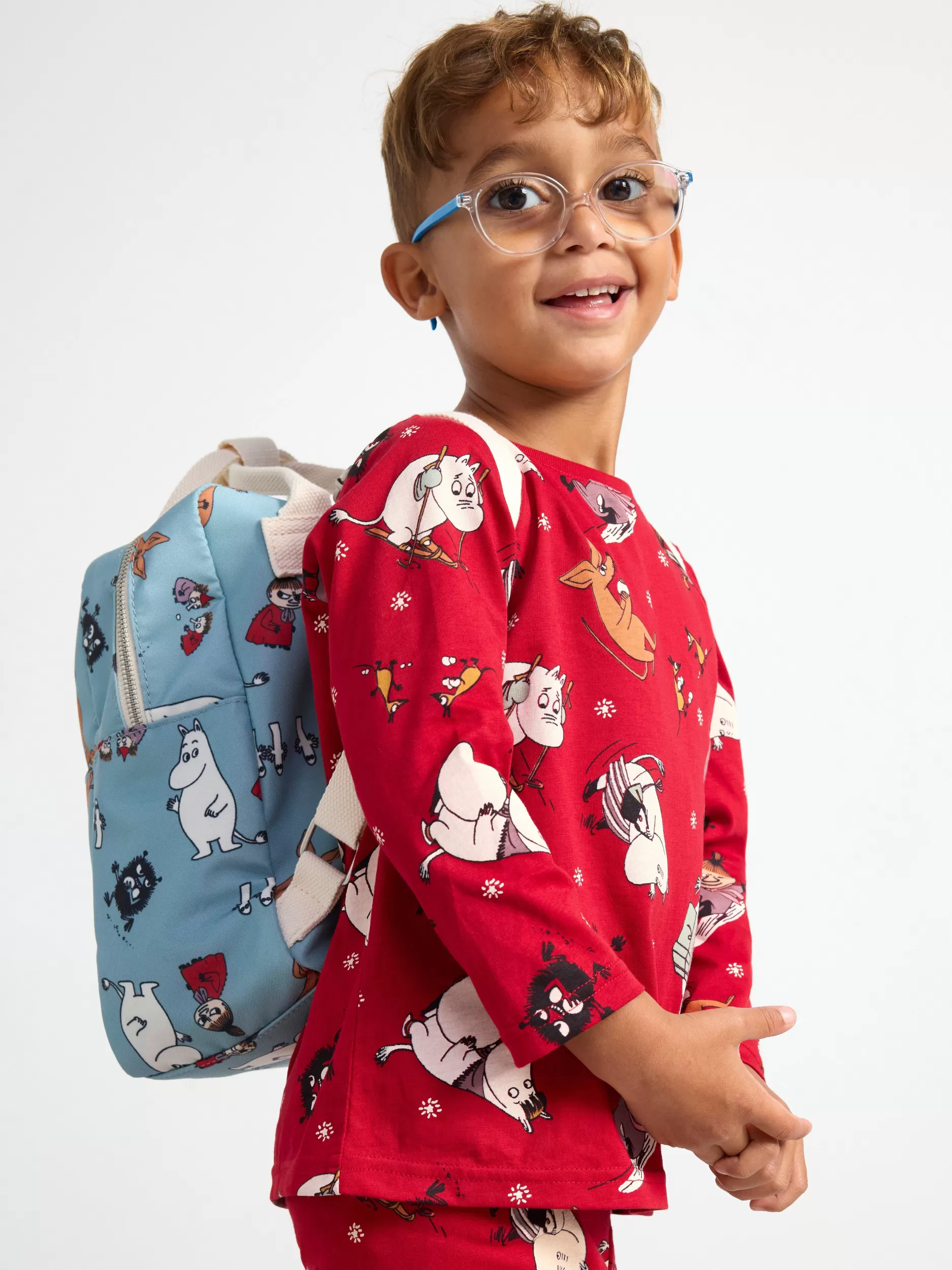 Lindex Accessories<Ryggsekk I Kanvasstoff Med Mummi-Monster Light Dusty Blue