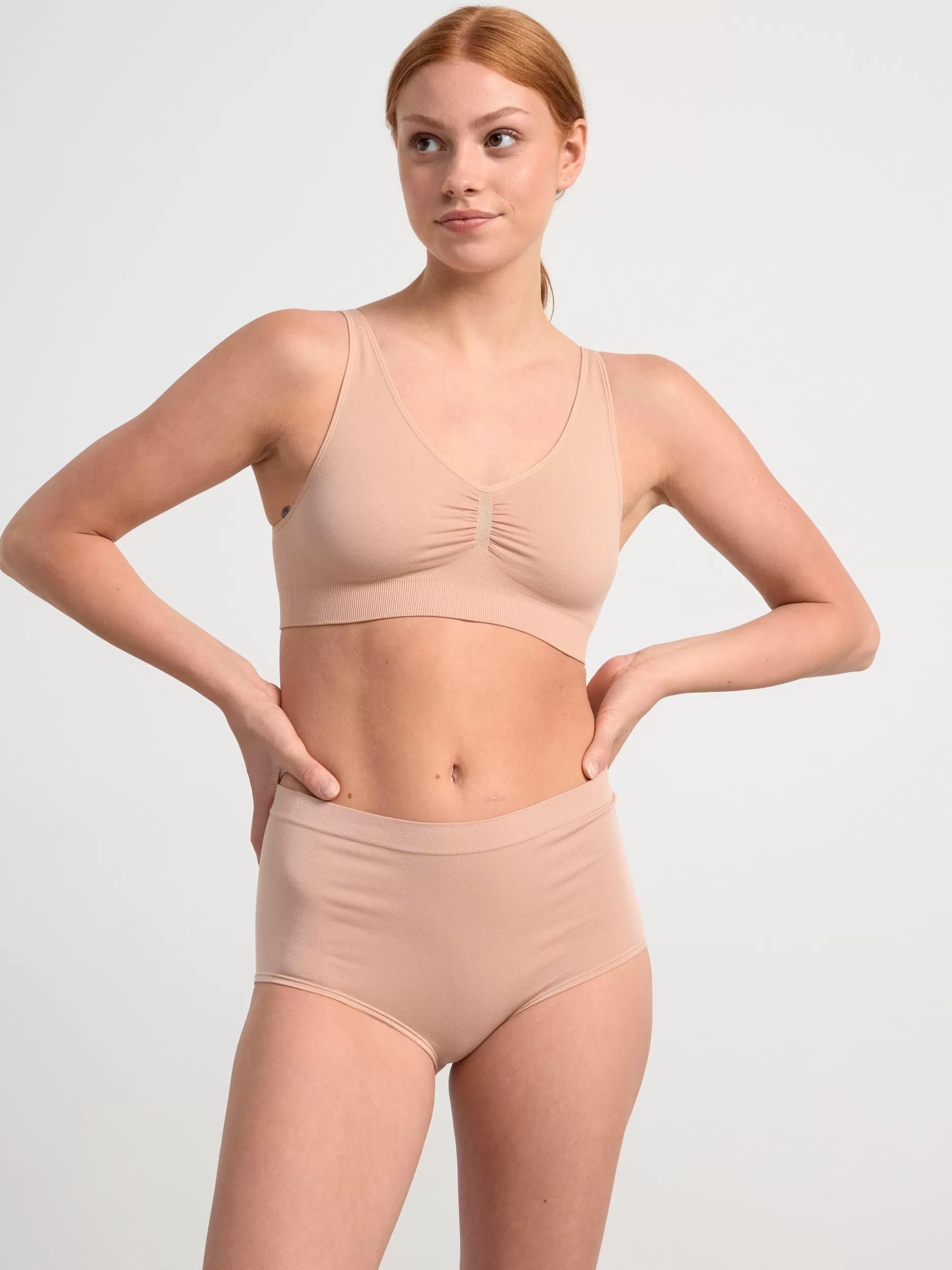 Lindex Truser<Seamless Truse Med Hoyt Liv Beige