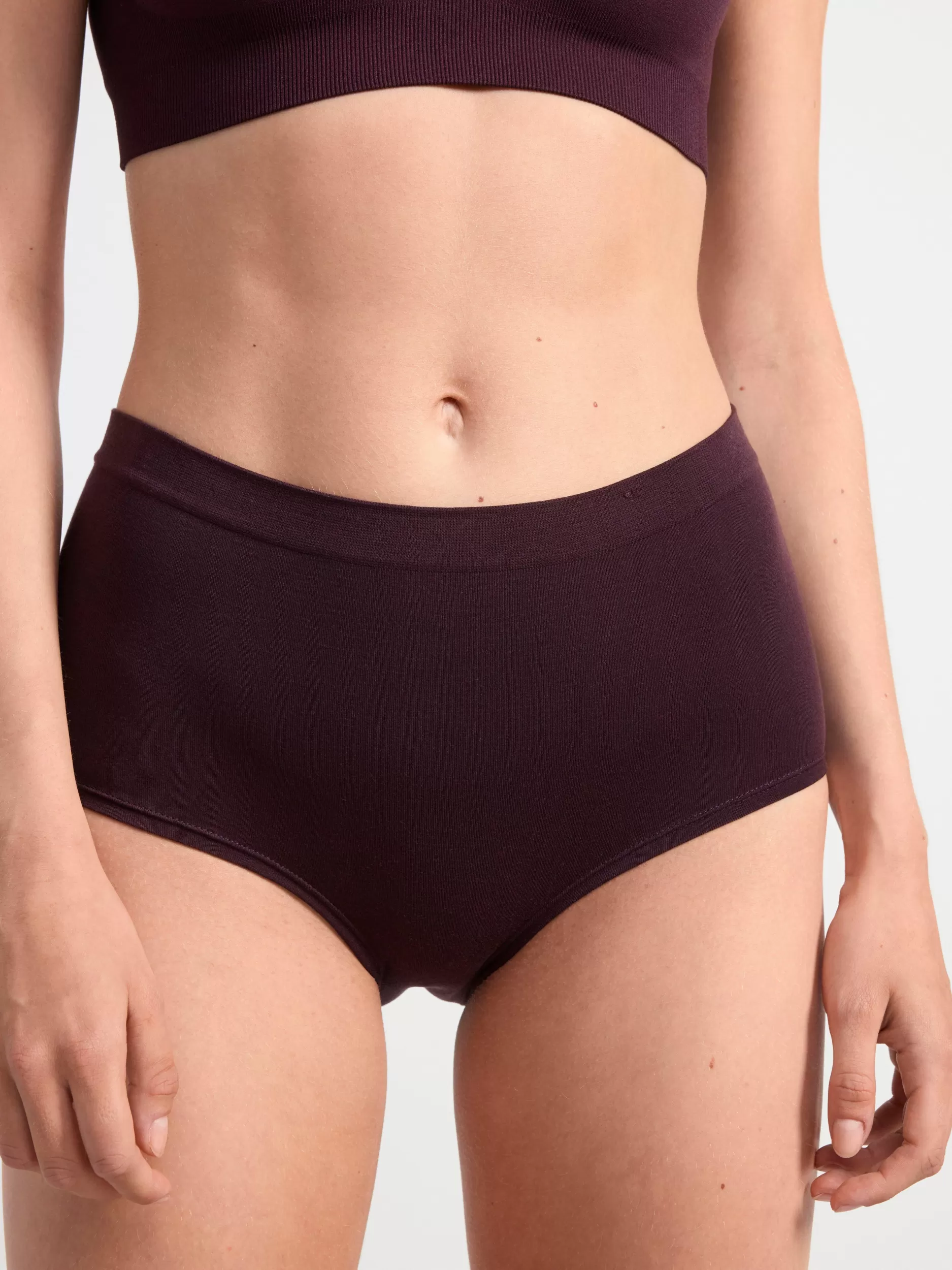 Lindex Truser<Seamless Truse Med Hoyt Liv Dark Dusty Lilac
