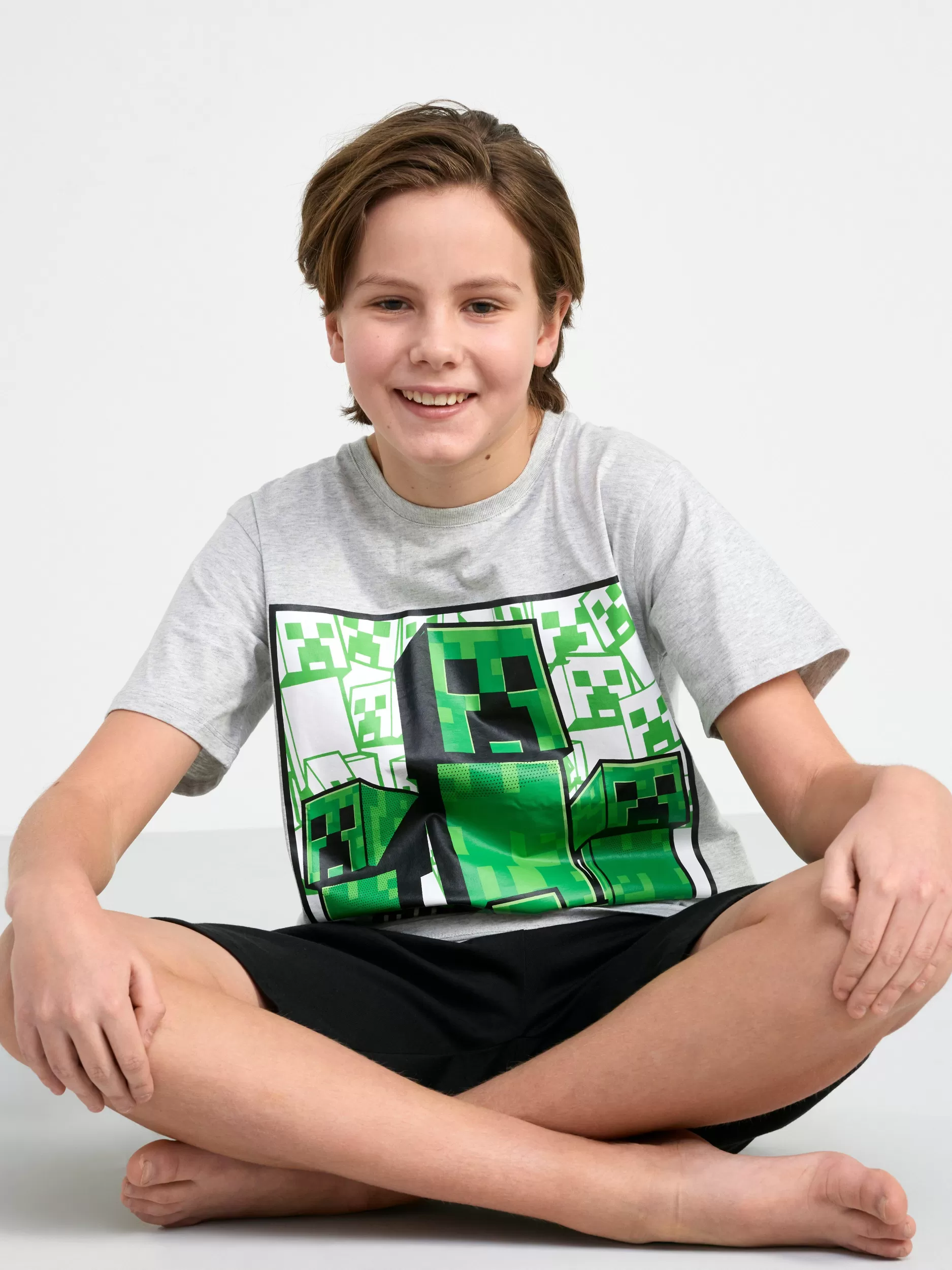 Lindex Nattøy<Sett Med Minecraft-Trykk Black