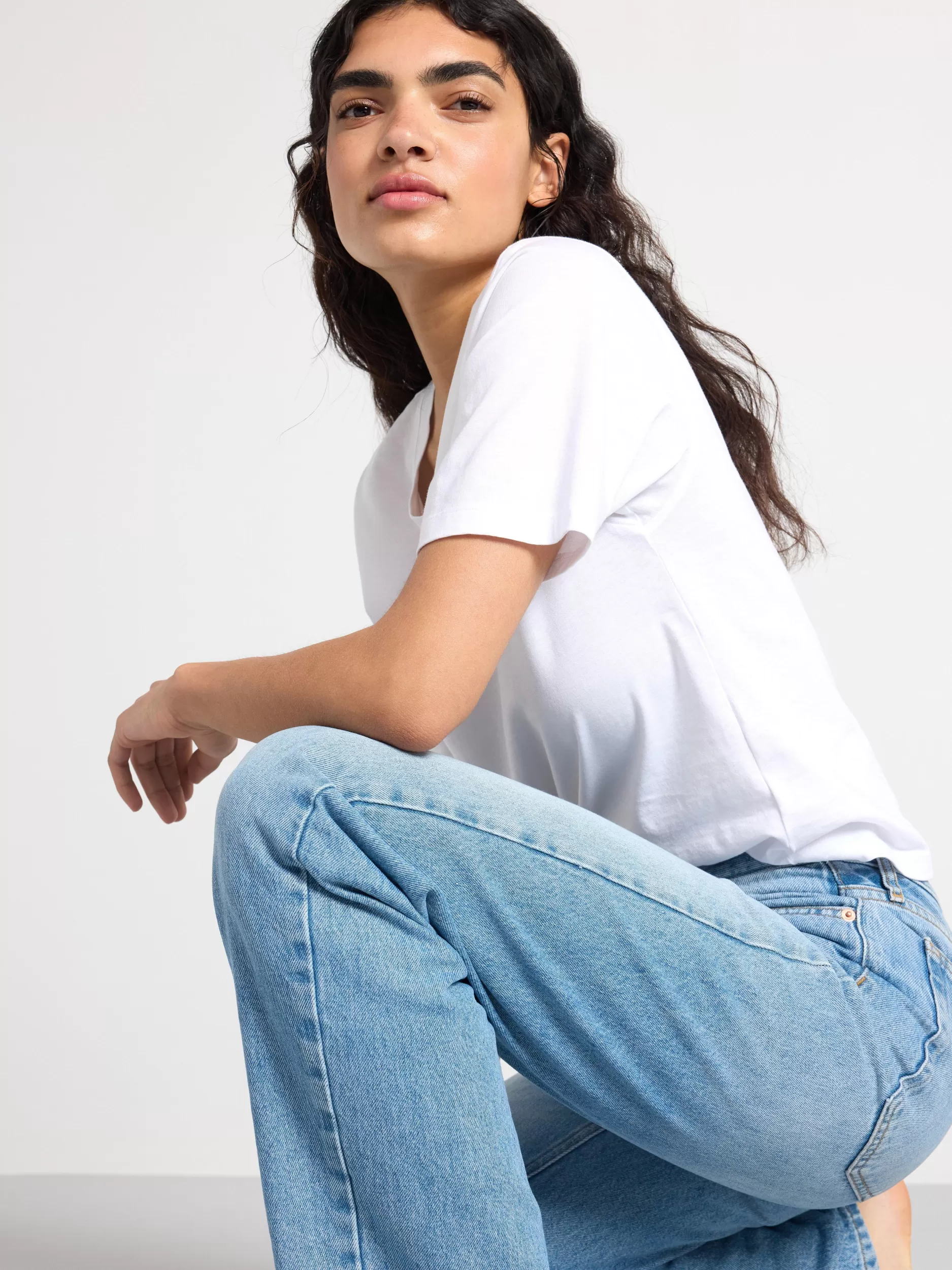Lindex Jeans<Sia Rette Jeans Med Normalt Liv Og Ekstra Lange Ben Denim Blue
