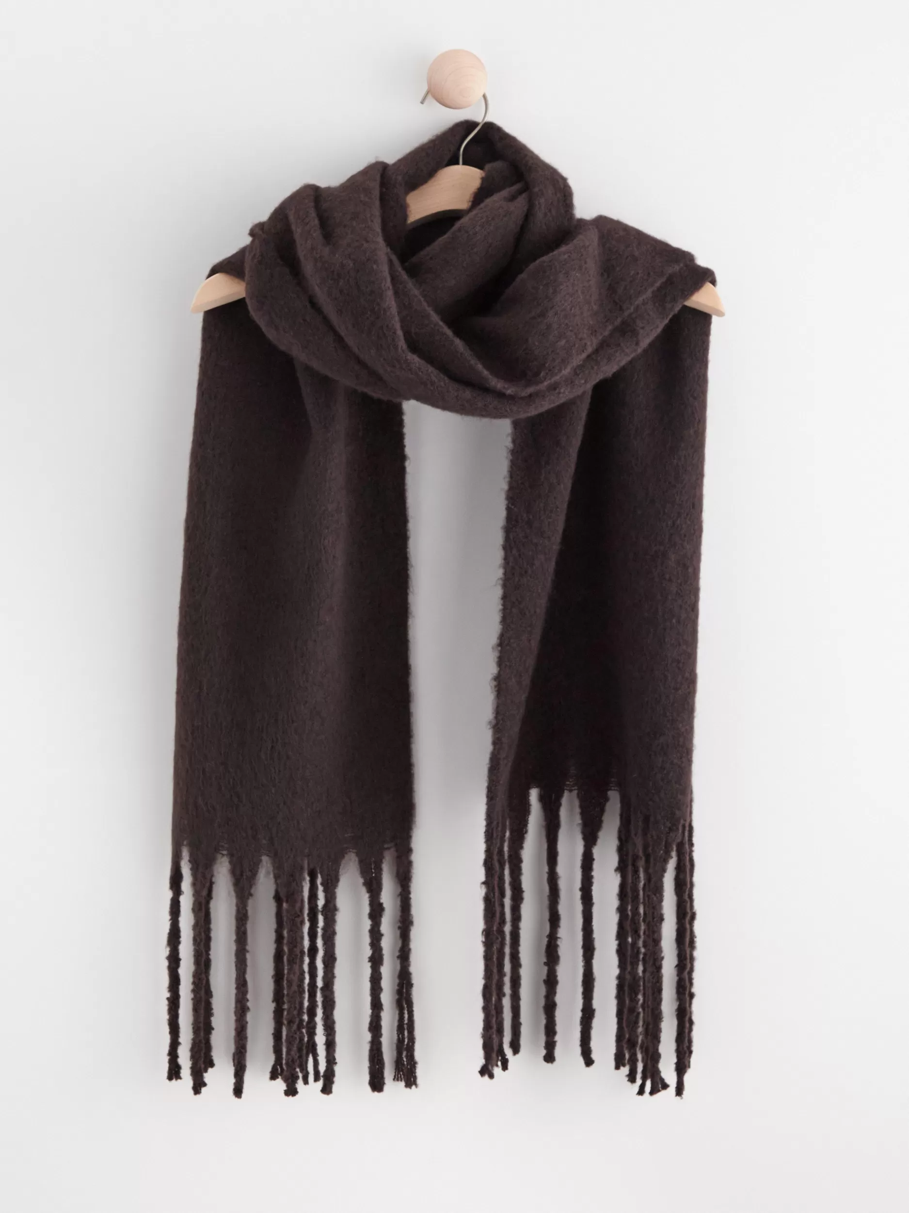Lindex Accessories<Skjerf Med Frynsekanter Dark Brown
