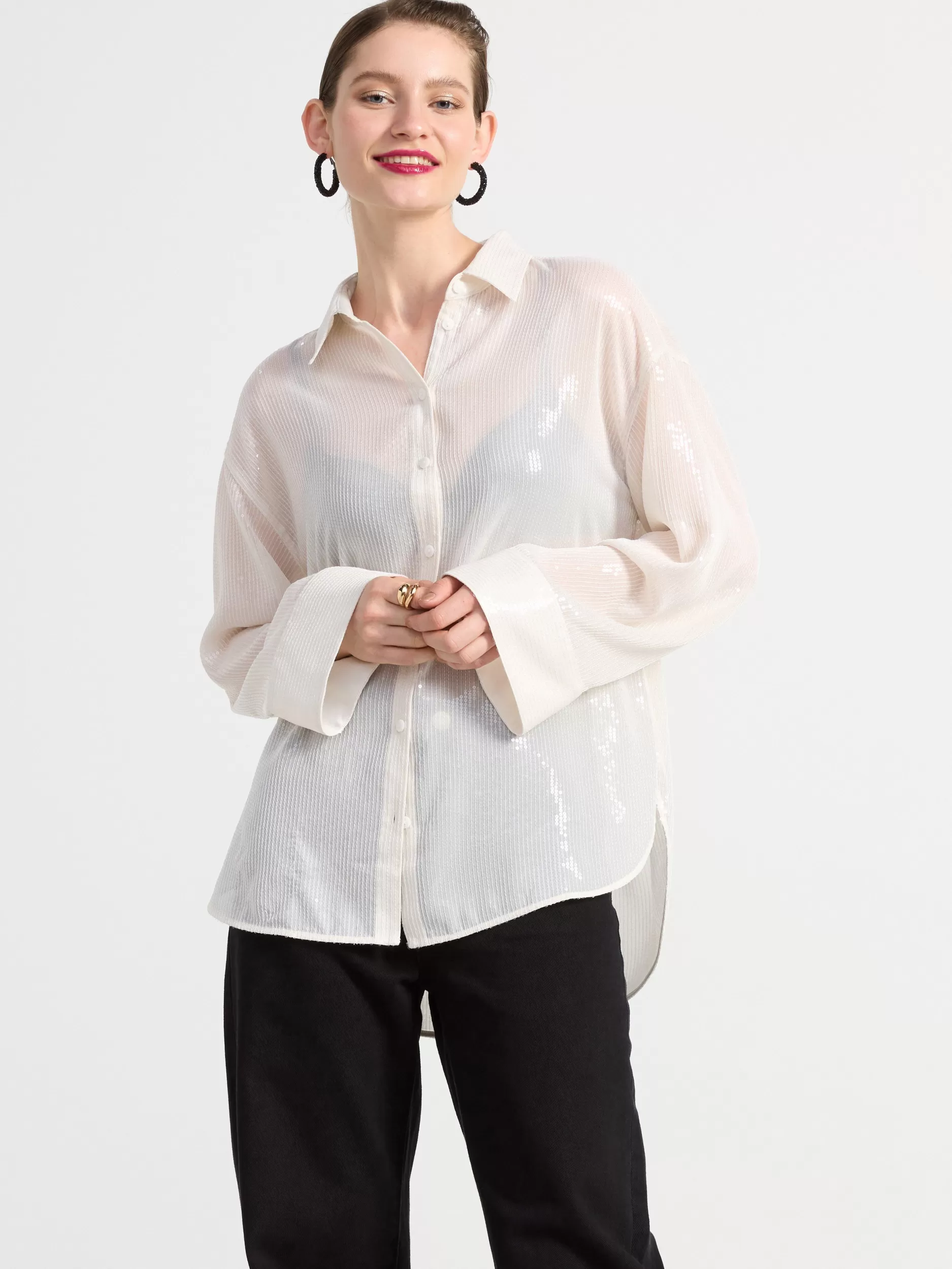 Lindex Bluser & Skjorter<Skjørte Med Paljetter Light Beige