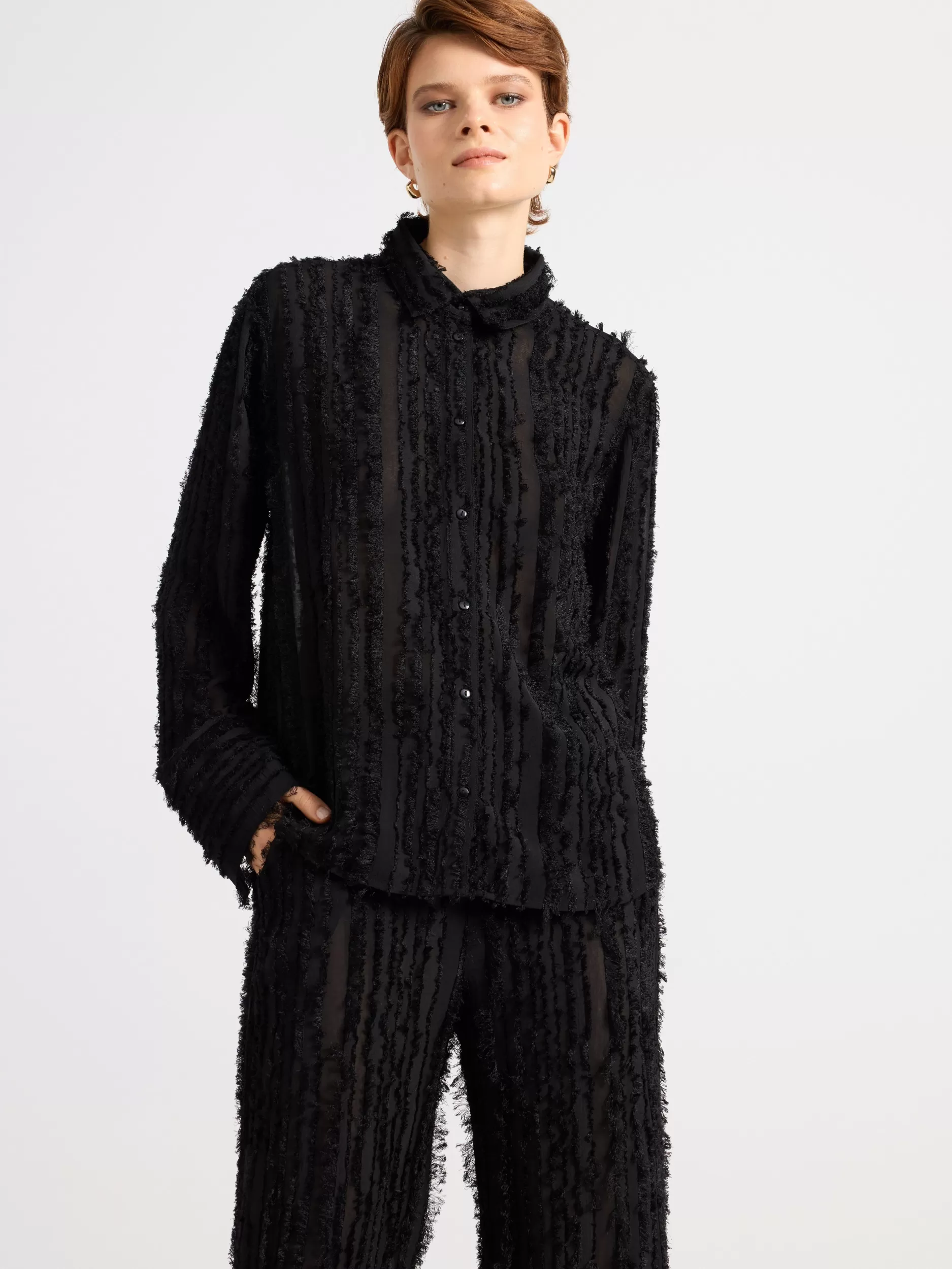 Lindex Bluser & Skjorter<Skjørte Med Rysjer Black