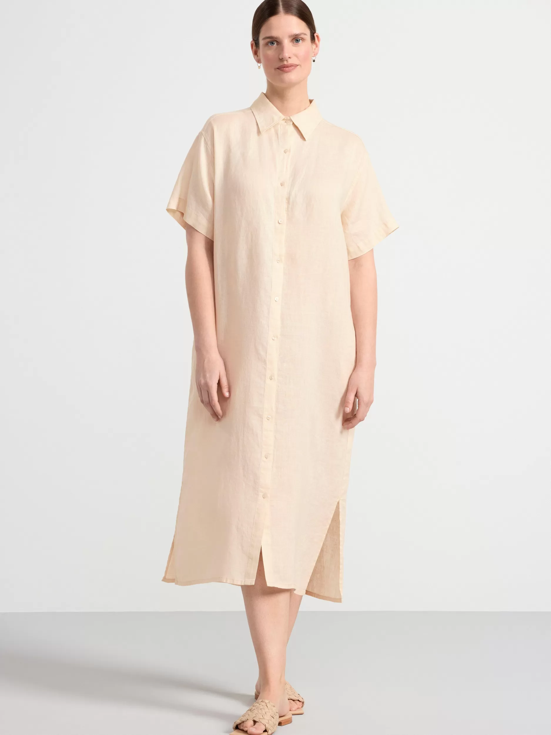Lindex Kjoler<Skjørtekjole I Lin Light Beige