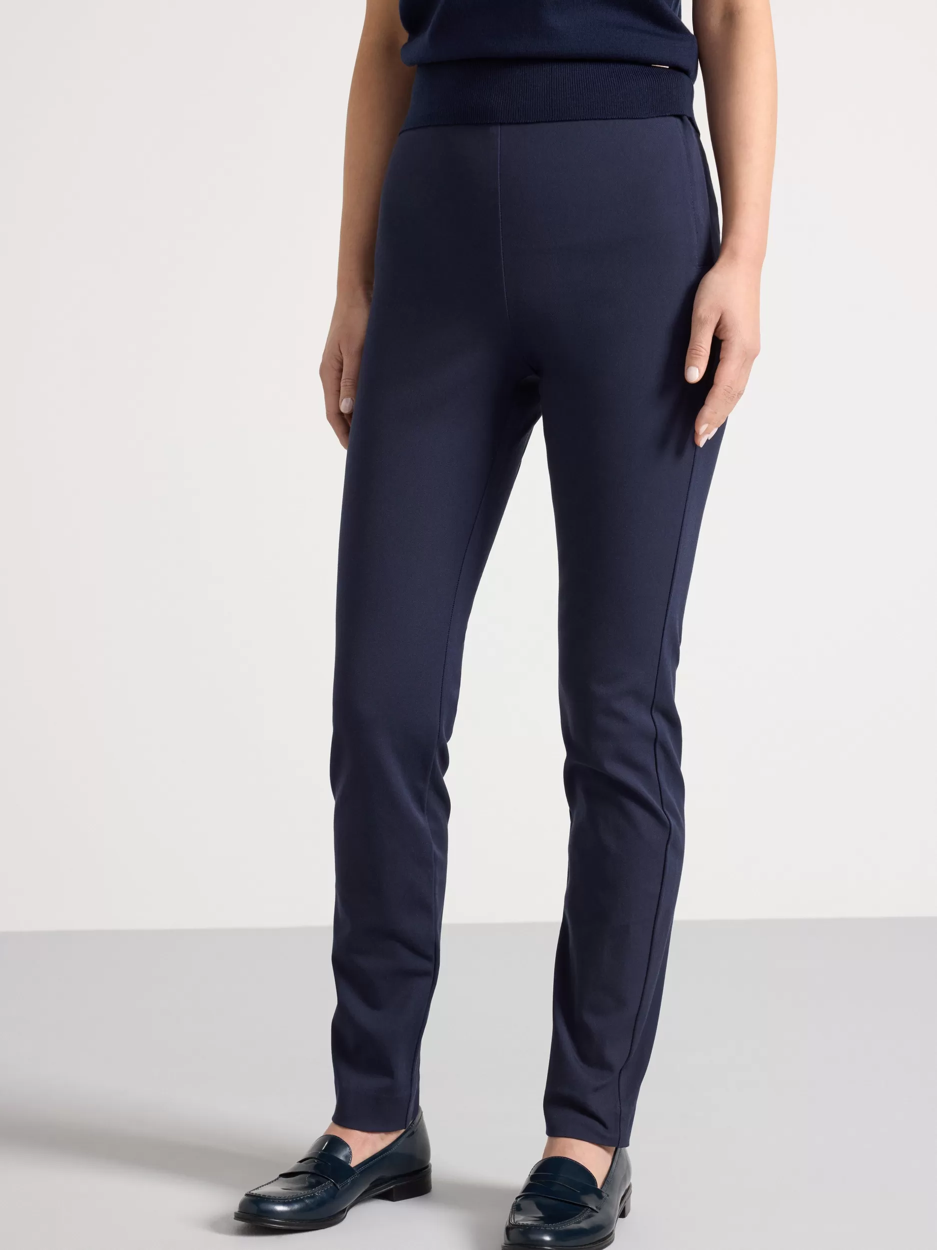 Lindex Bukser<Smal Jonna-Bukse Med Hoyt Liv Dark Navy
