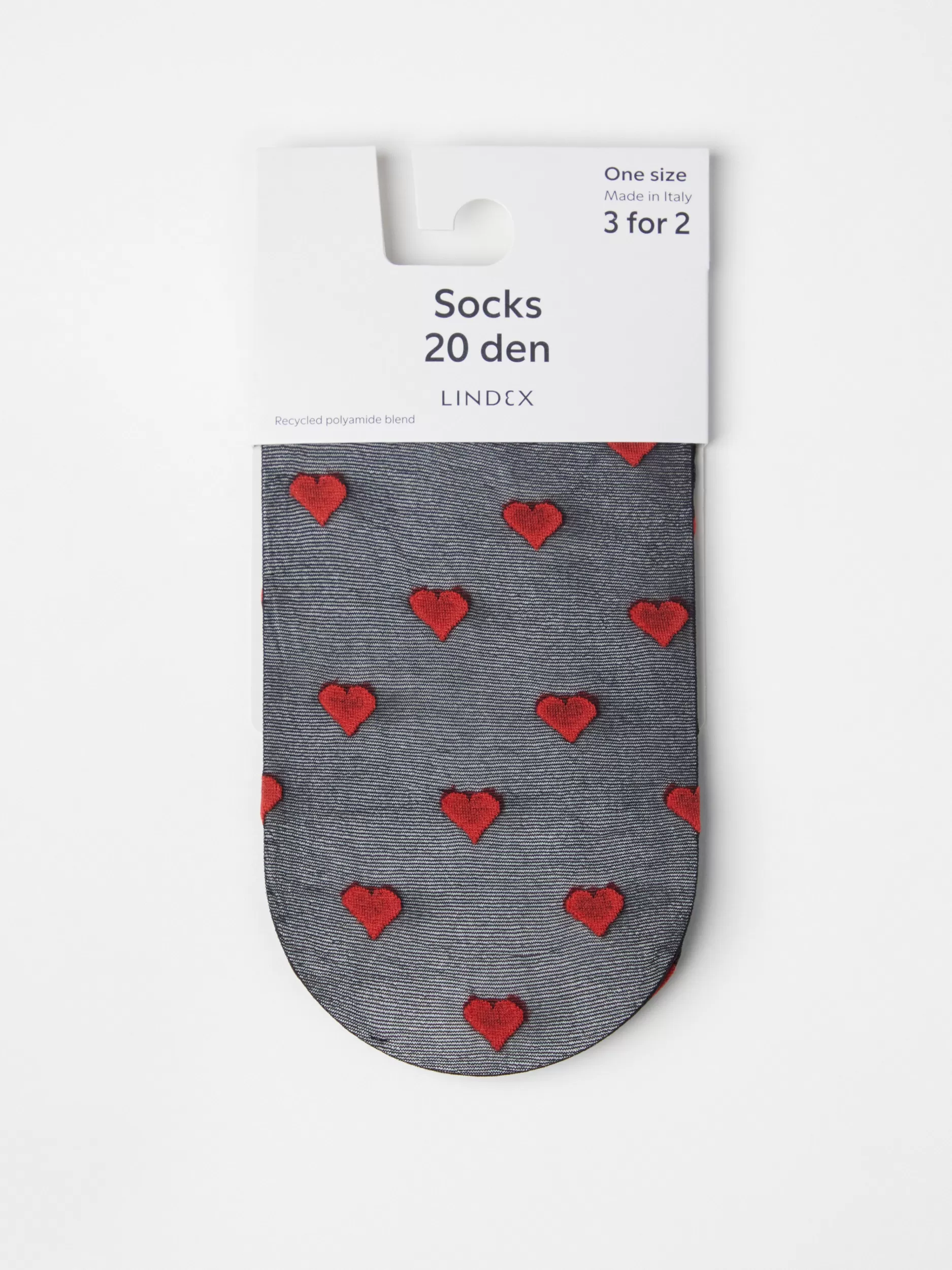 Lindex Sokker<Sokker I 20 Denier Med Hjerter Black