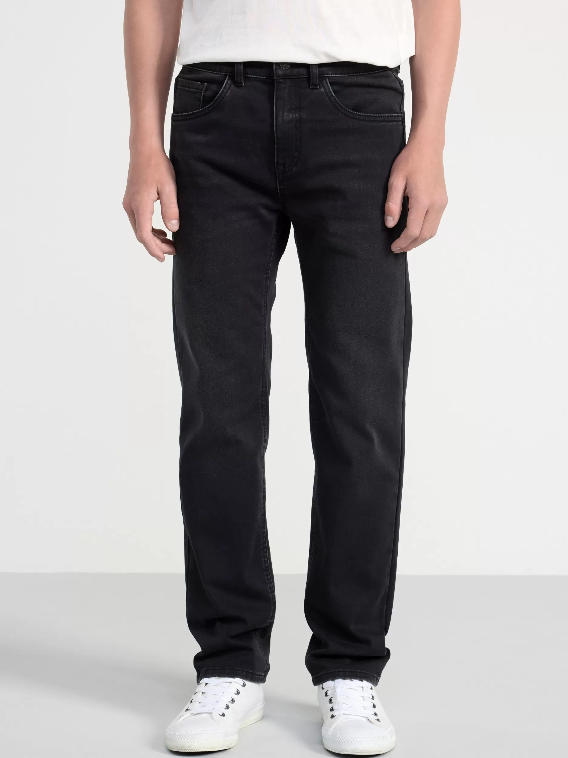 Lindex Jeans<Staffan Rette Jeans Med Normalt Liv Og Borstet Innside Black