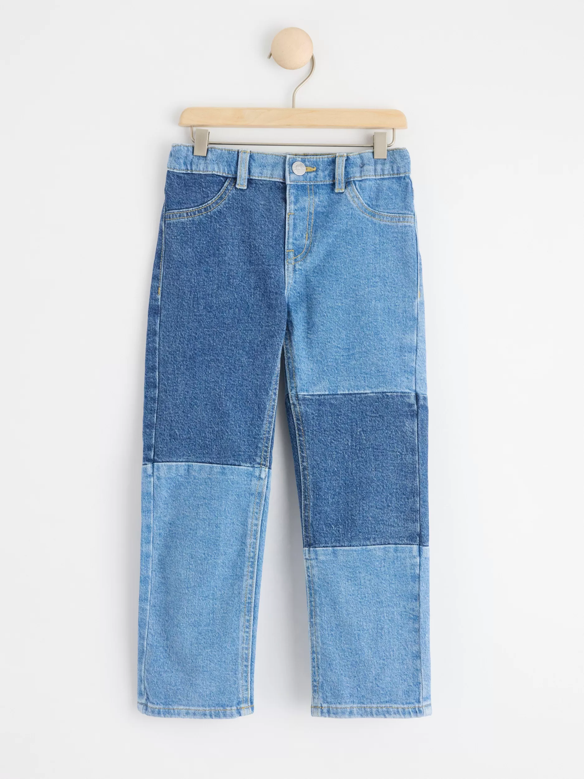 Lindex Jeans<Stina Rette Jeans Med Normalt Liv Og Lappeteppe-Design Denim