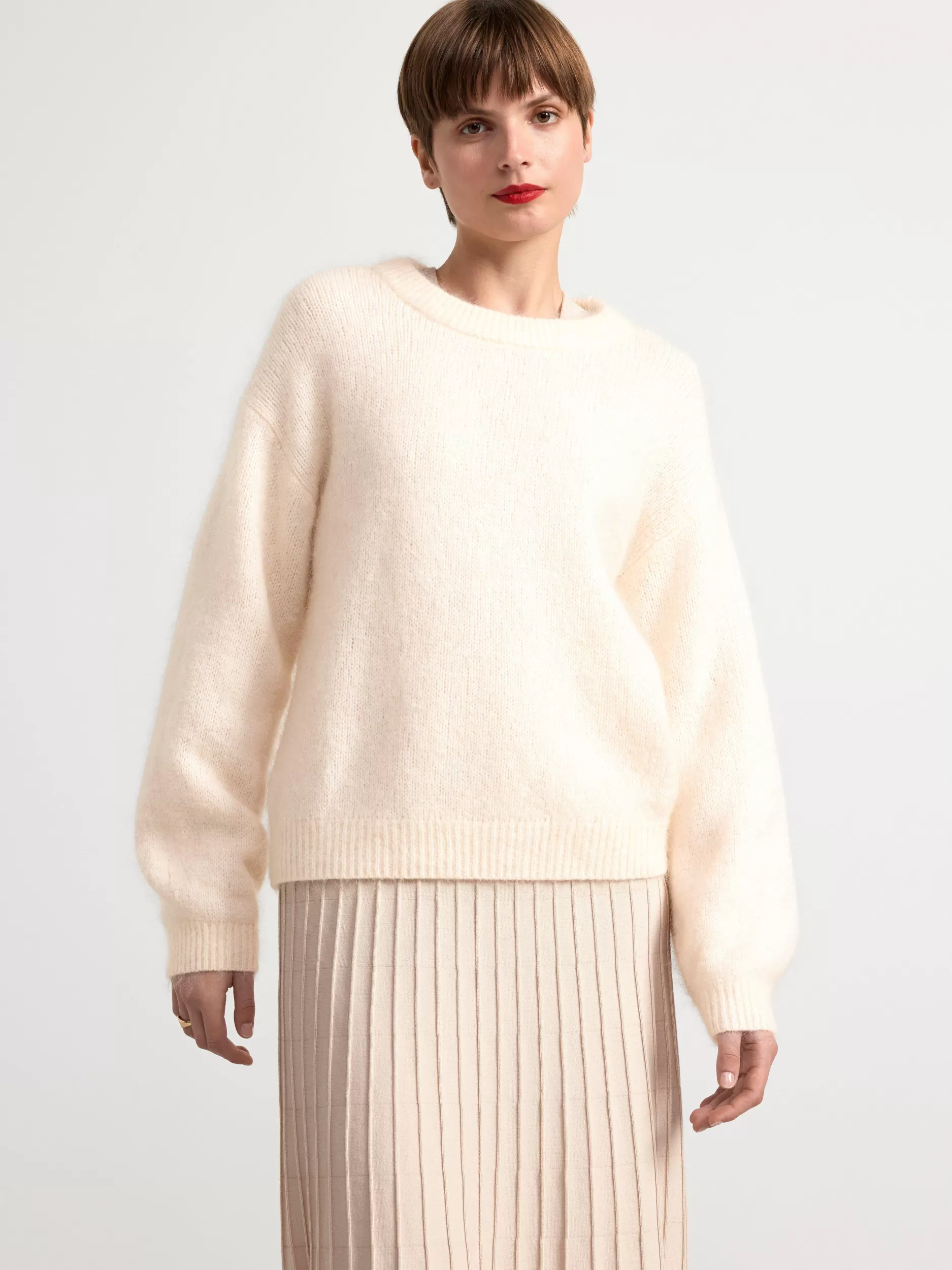 Lindex Gensere & Cardiganer<Strikkegenser I Mohairblanding Off White