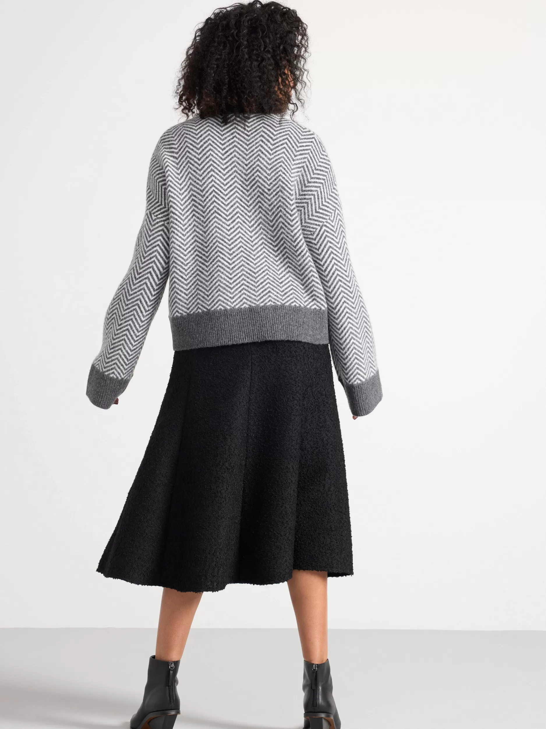 Lindex Gensere & Cardiganer<Strikkegenser Med Monster Grey Melange