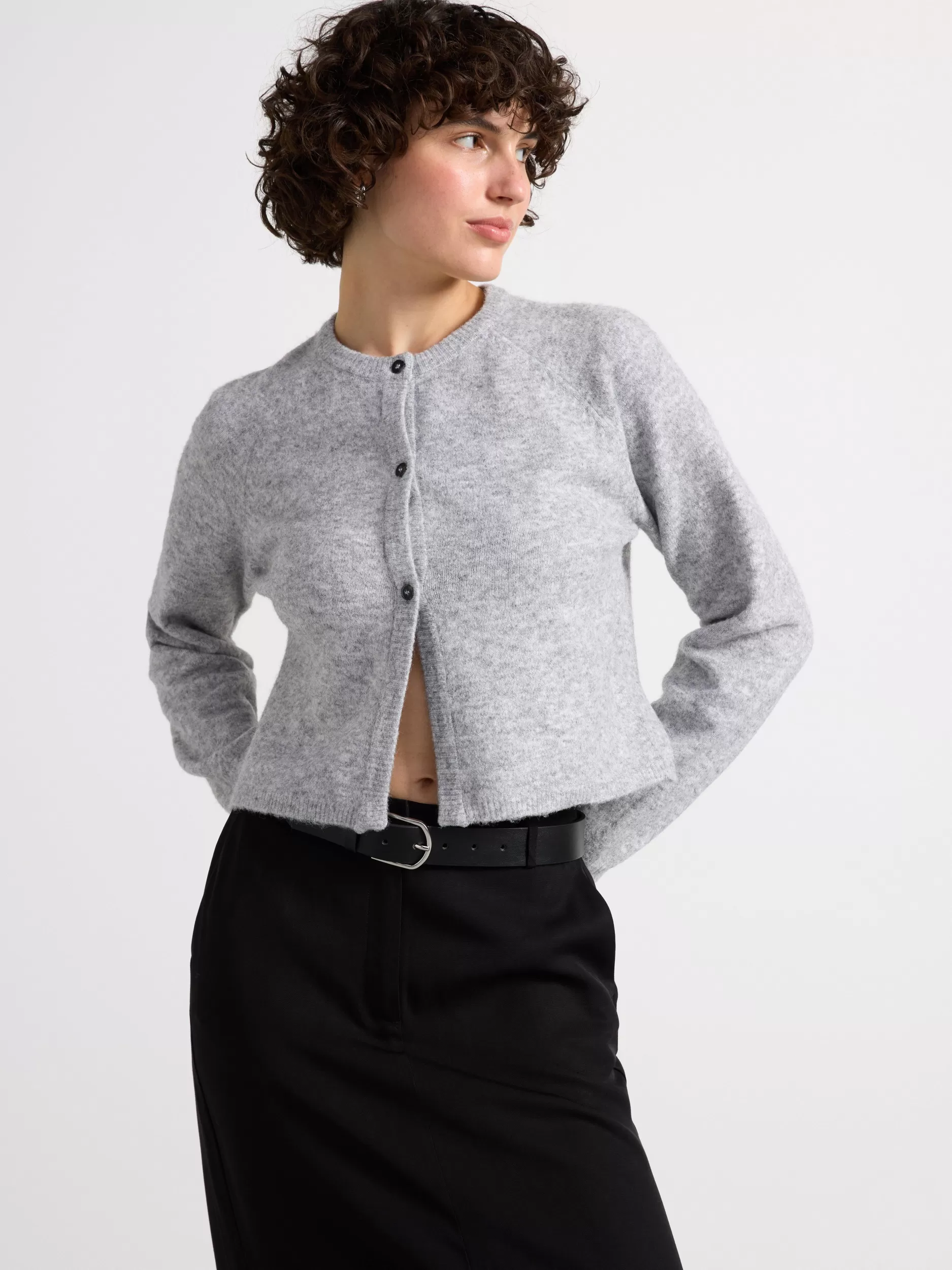 Lindex Gensere & Cardiganer<Strikket Cardigan Light Grey Melange
