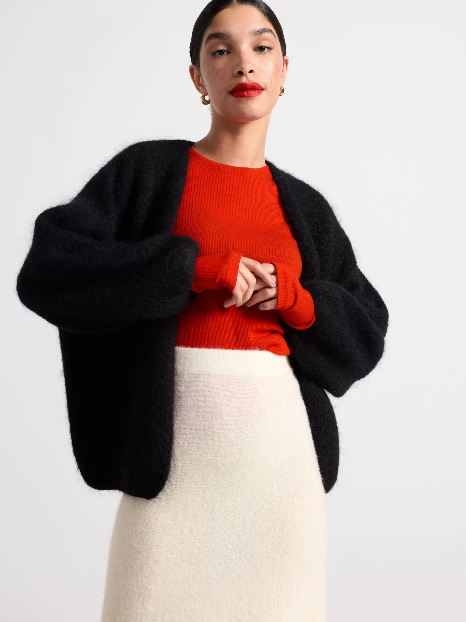 Lindex Gensere & Cardiganer<Strikket Cardigan I Mohairblanding Black