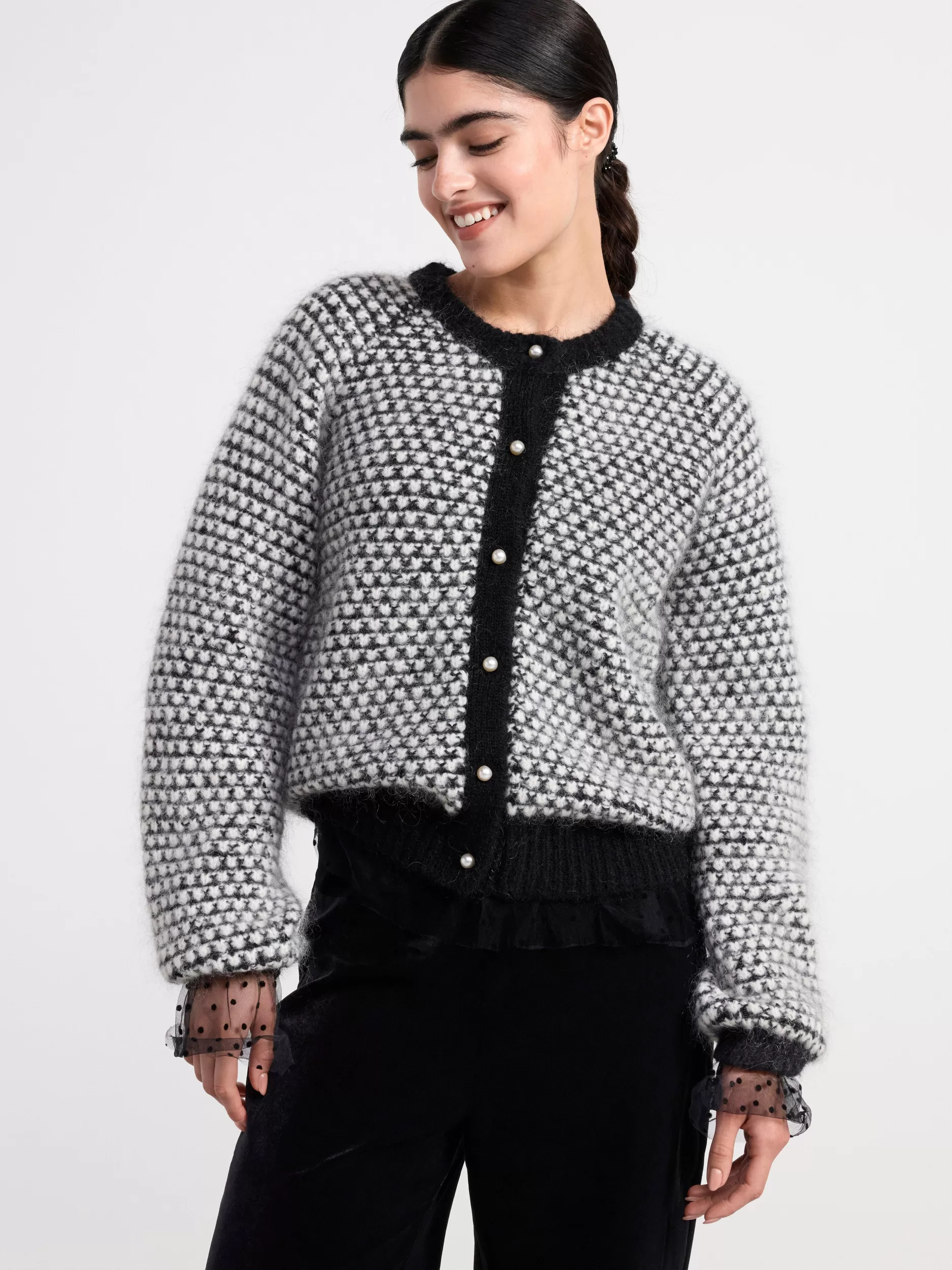 Lindex Gensere & Cardiganer<Strikket Cardigan I Mohairblanding Black
