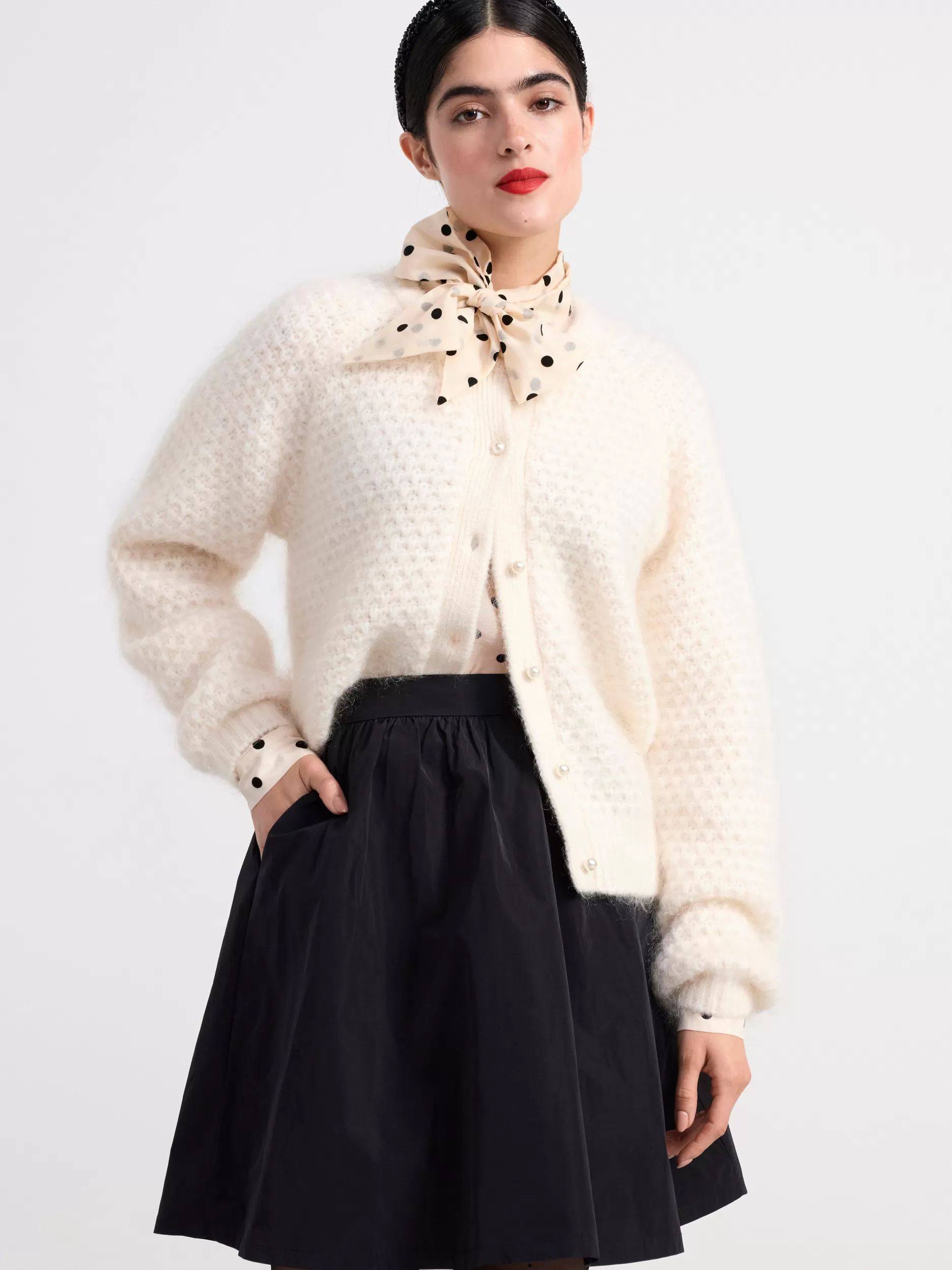 Lindex Gensere & Cardiganer<Strikket Cardigan I Mohairblanding Light Dusty White