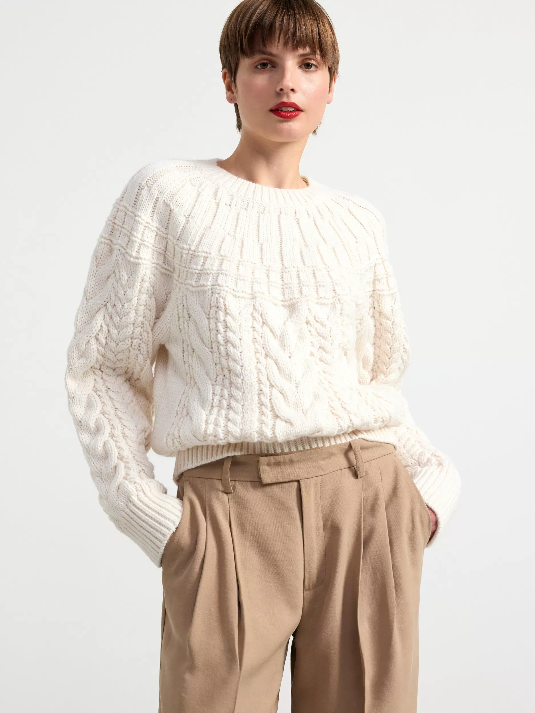 Lindex Gensere & Cardiganer<Strikket Genser Light White