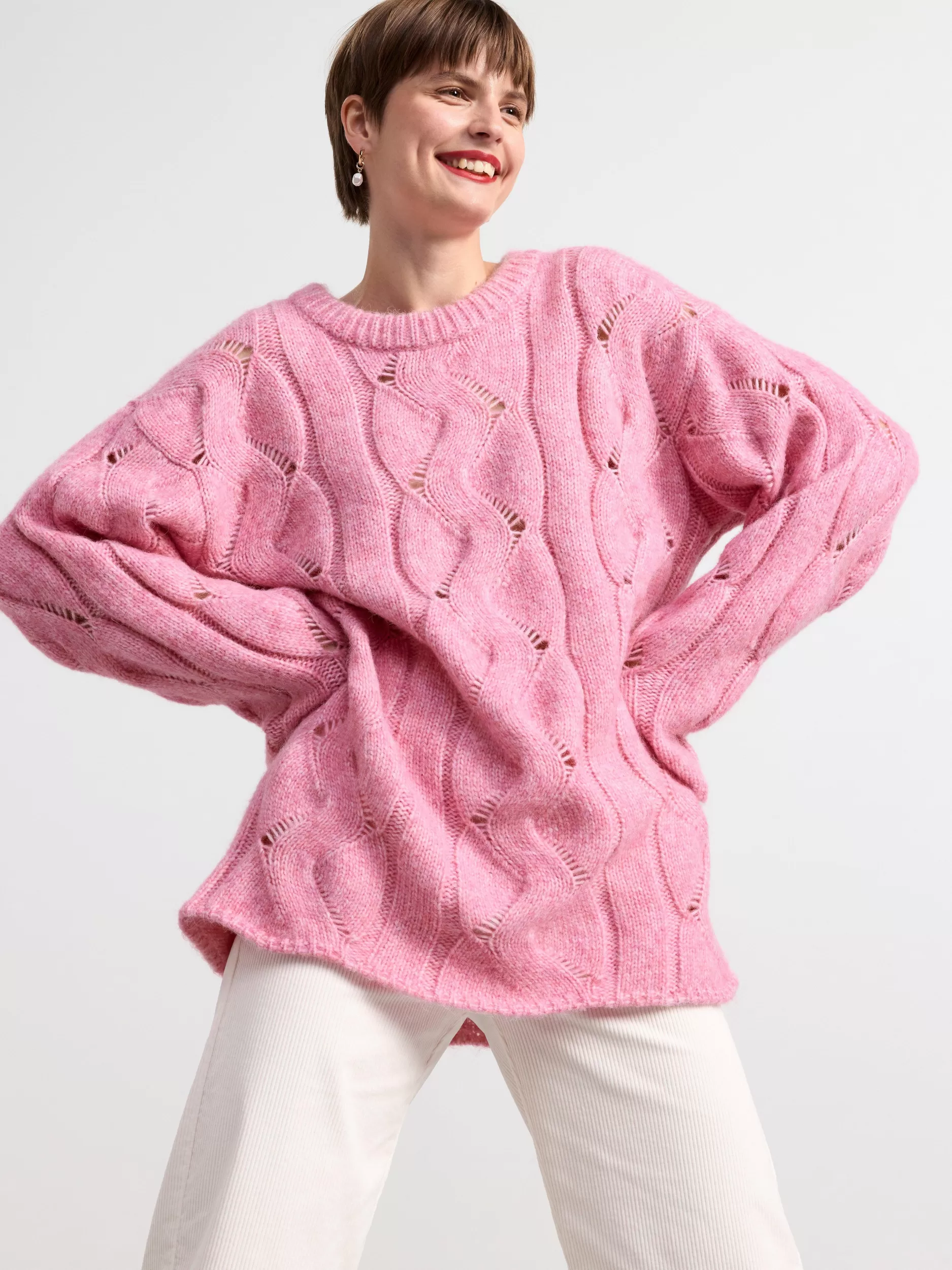 Lindex Gensere & Cardiganer<Strikket Genser Pink