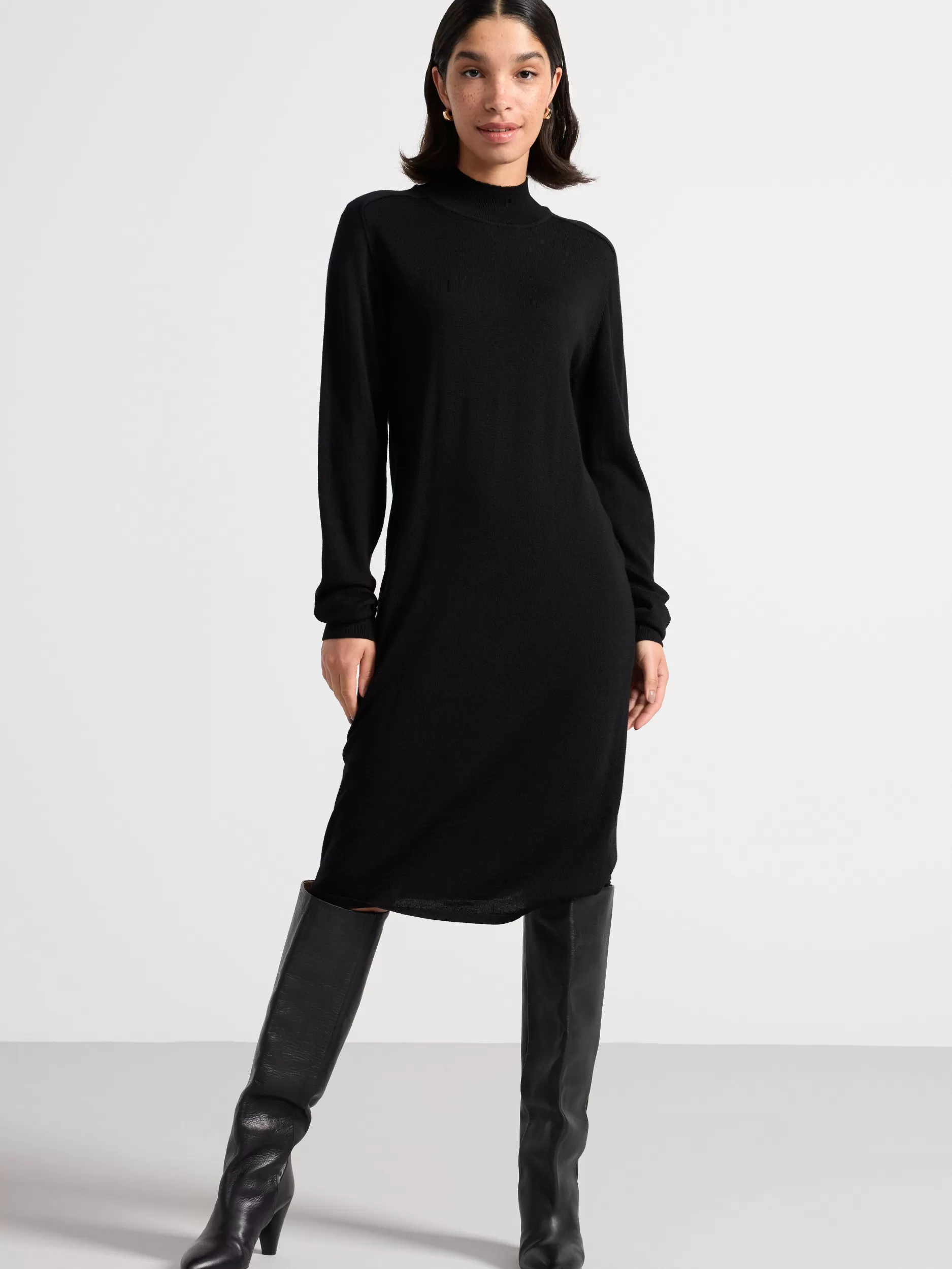 Lindex Strikkeplagg<Strikket Kjole I Merinoull Black