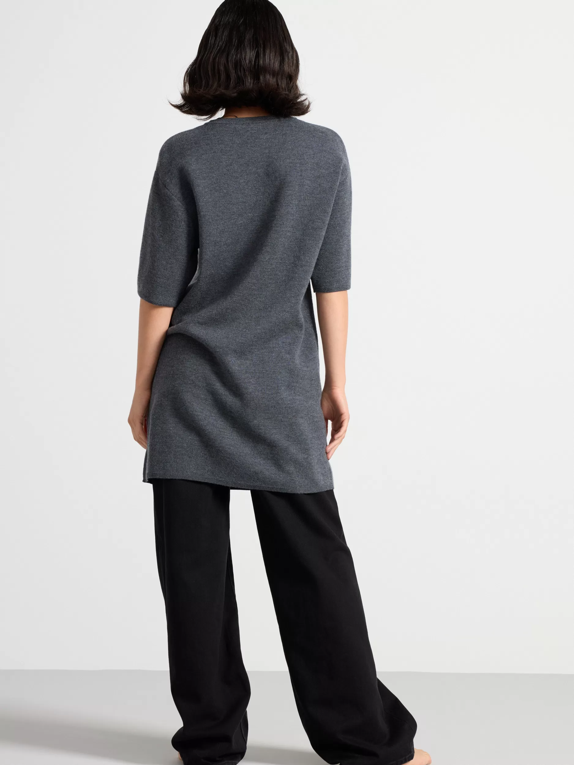 Lindex Kjoler<Strikket Kjole I Merinoull Dark Grey Melange