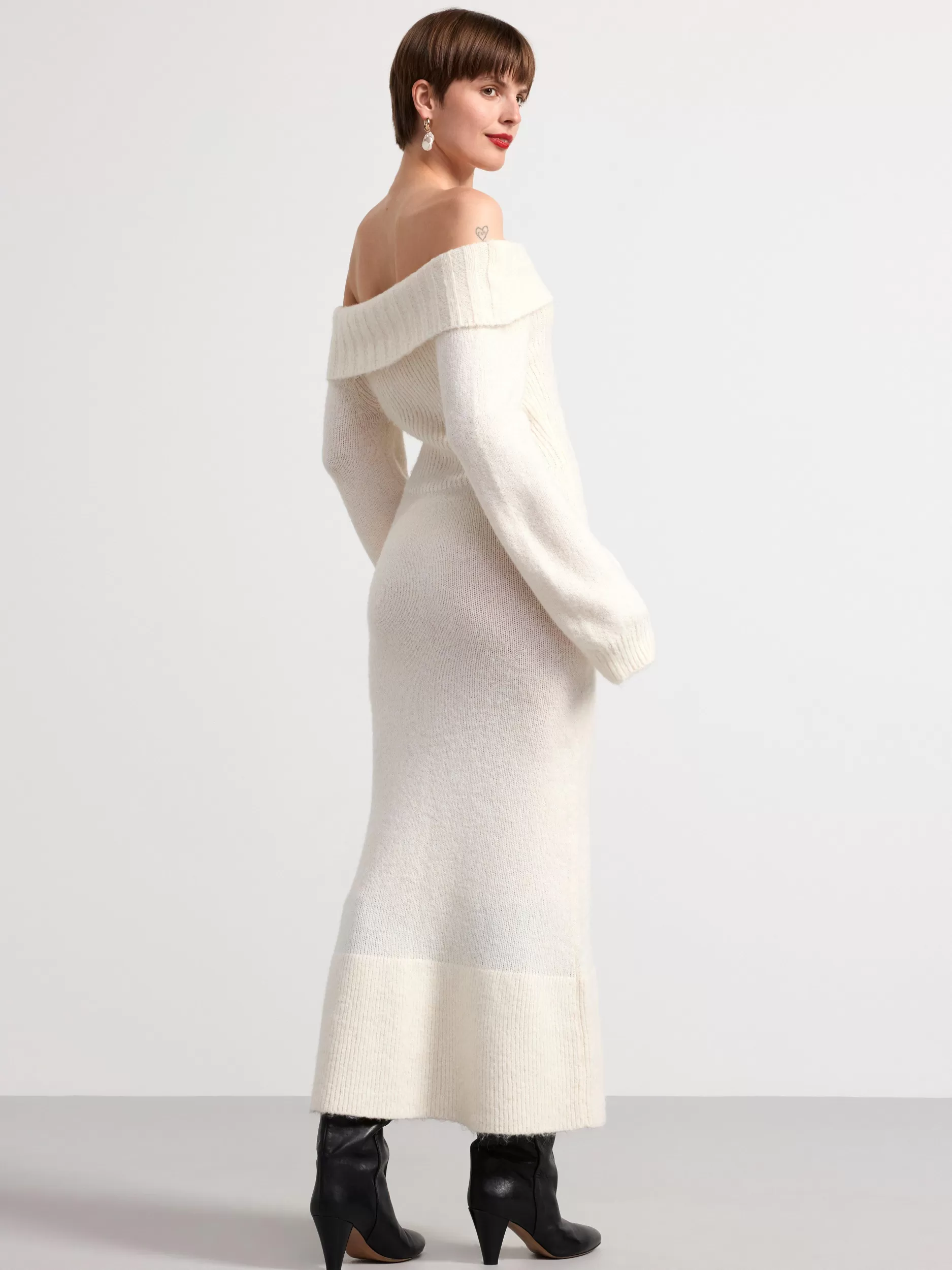 Lindex Strikkeplagg<Strikket Kjole Uten Skuldre Light White