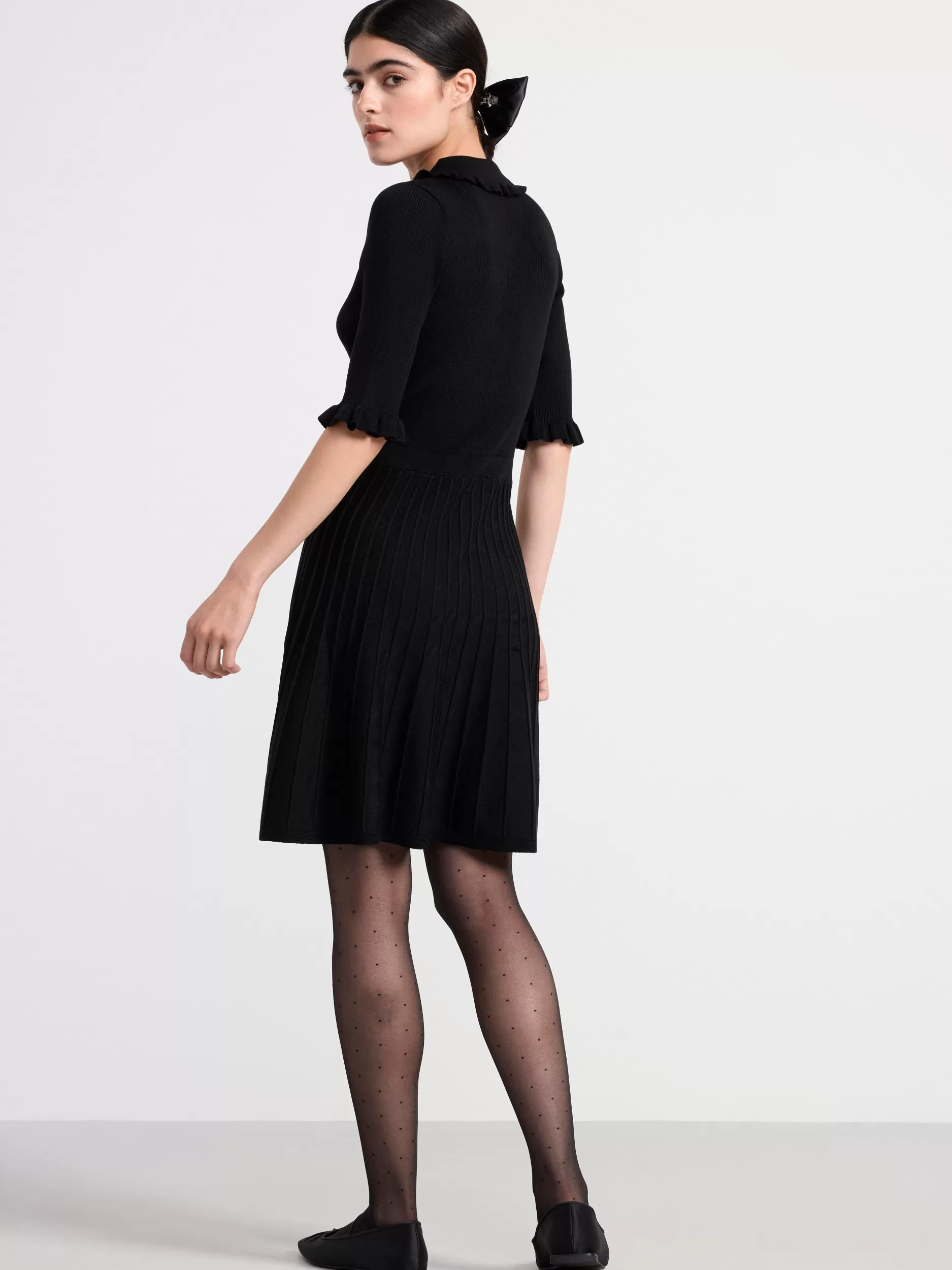 Lindex Strikkeplagg<Strikket, Kortermet Kjole Black