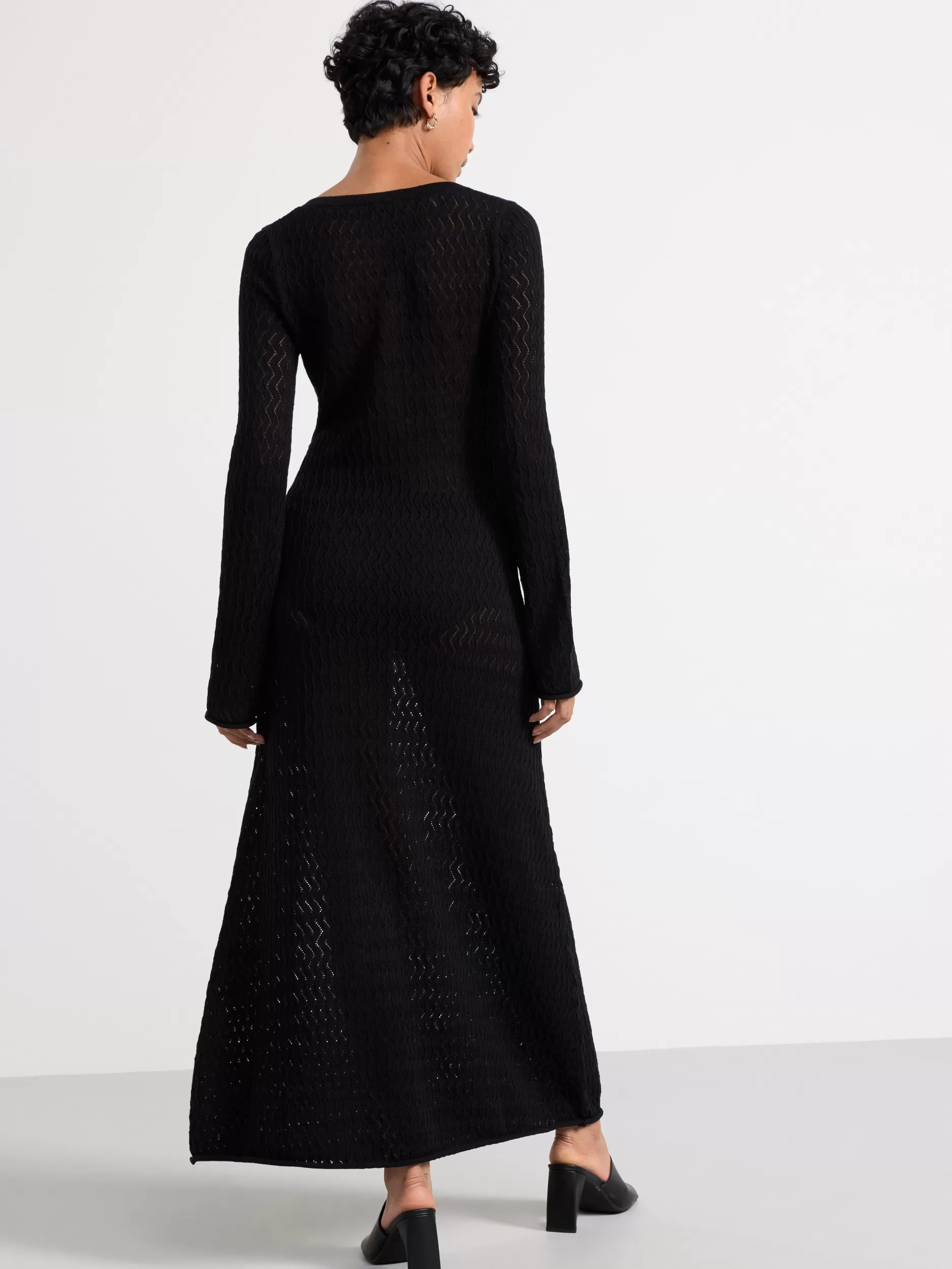 Lindex Strikkeplagg<Strikket Langermet Kjole Black