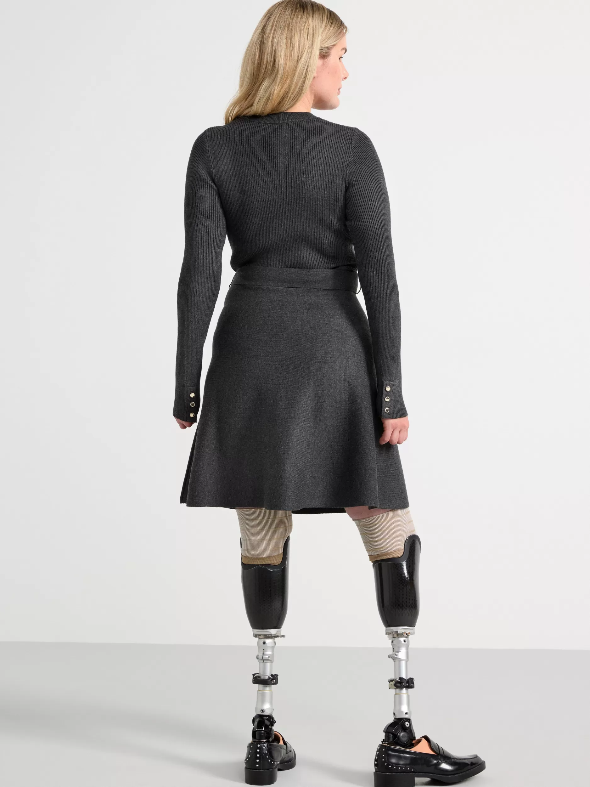 Lindex Kjoler<Strikket Langermet Kjole Dark Grey Melange