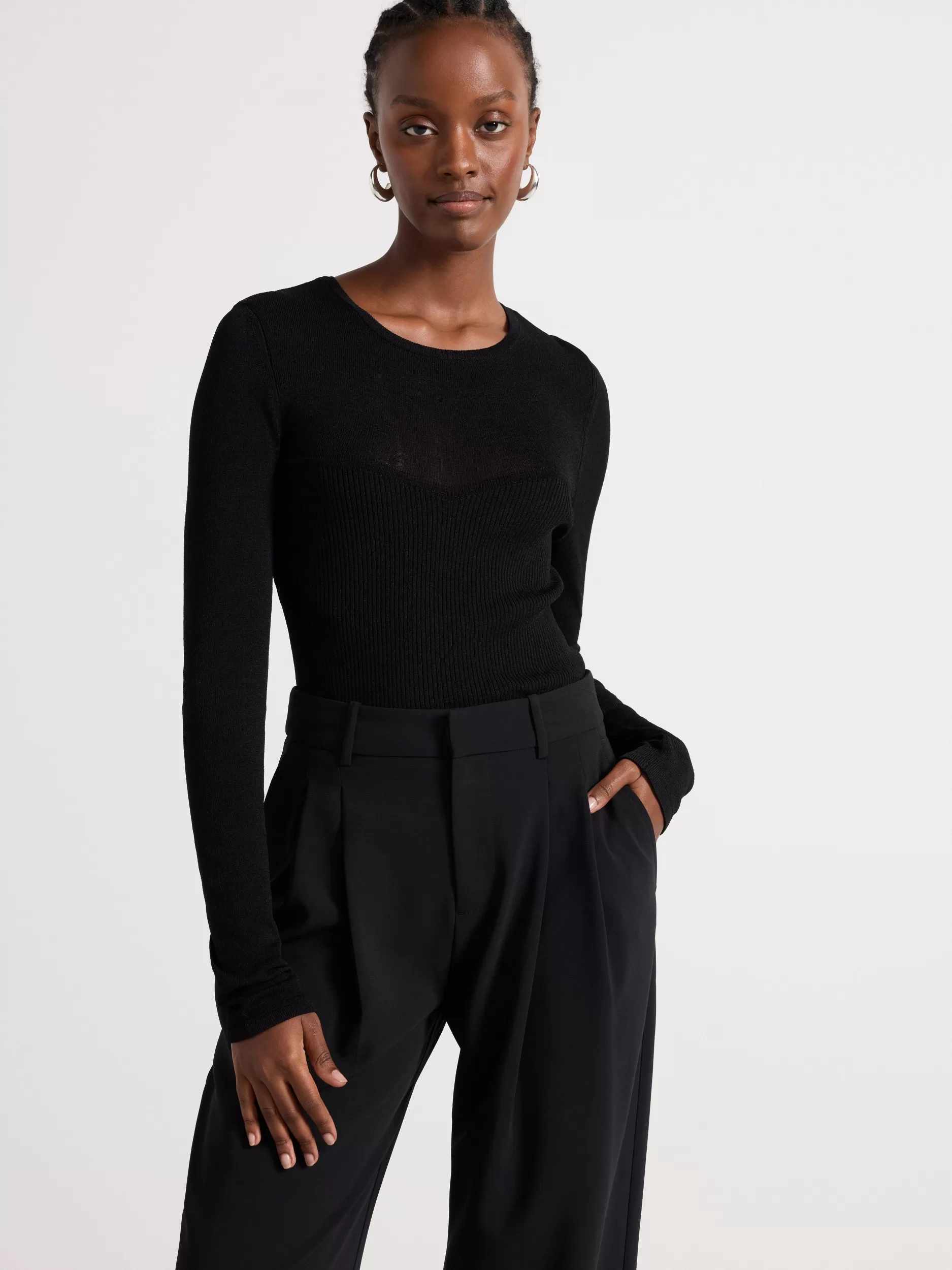 Lindex Gensere & Cardiganer<Strikket Langermet Overdel Black