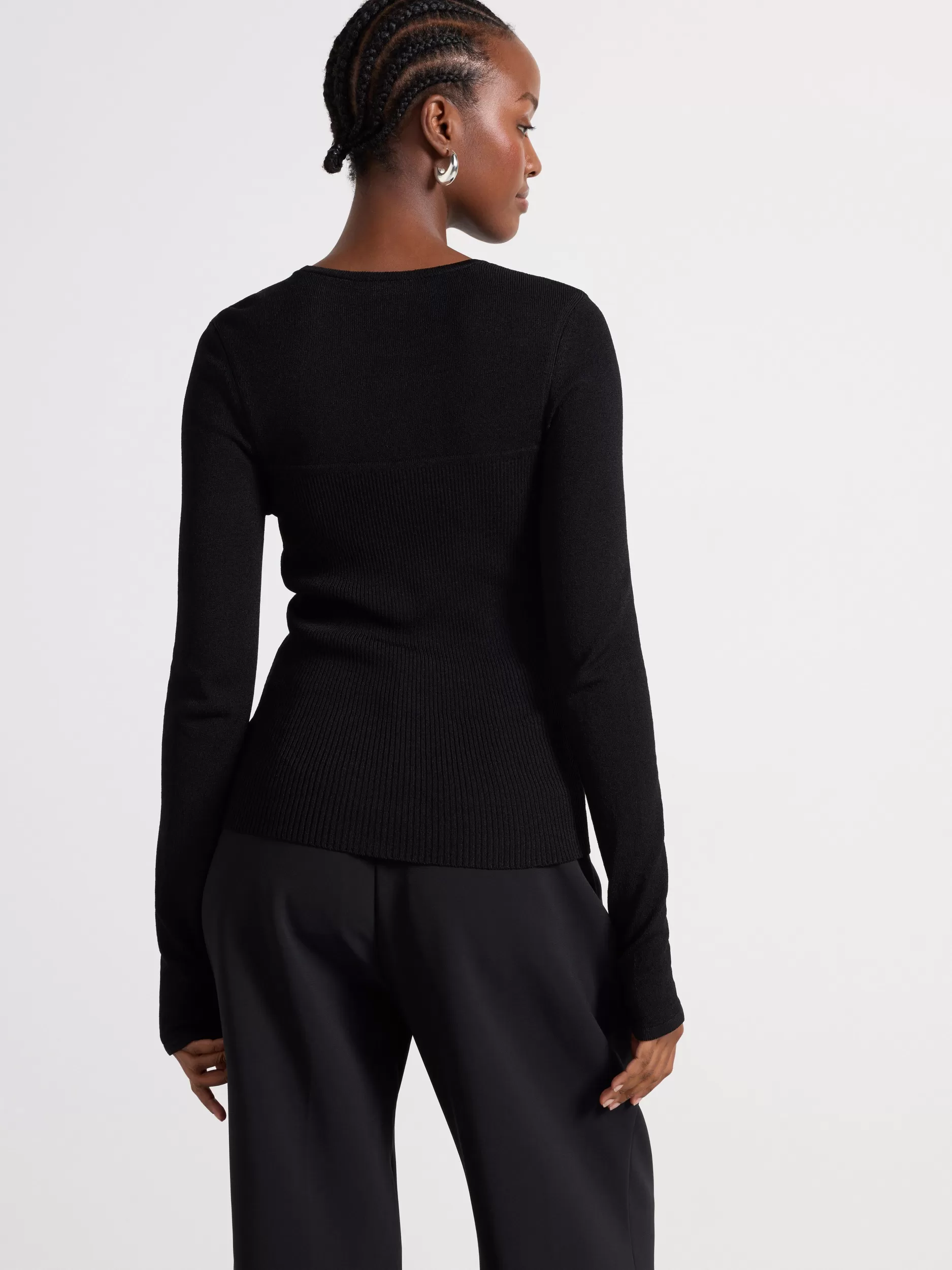Lindex Gensere & Cardiganer<Strikket Langermet Overdel Black