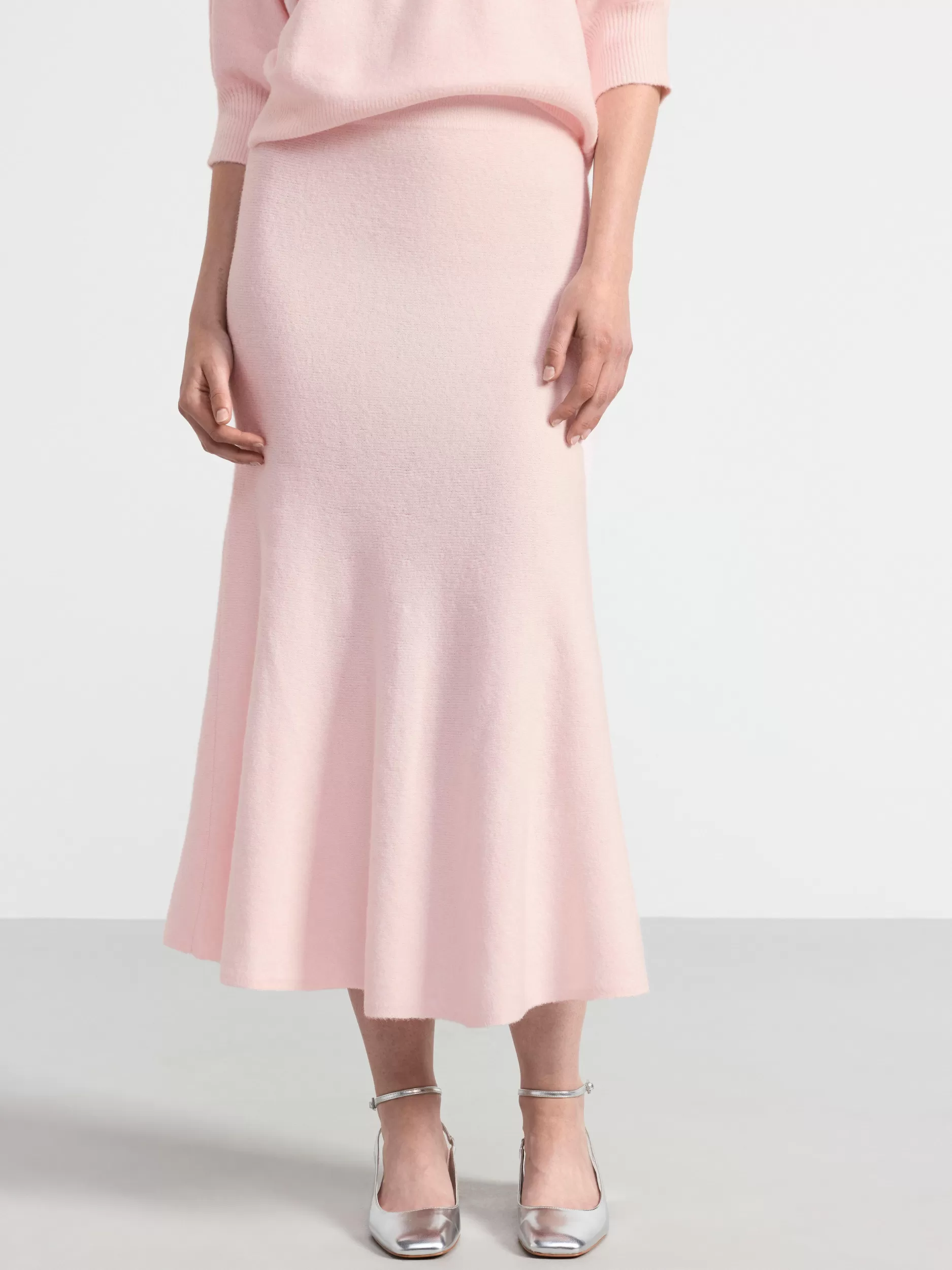 Lindex Strikkeplagg<Strikket MidiSkjørt Light Pink