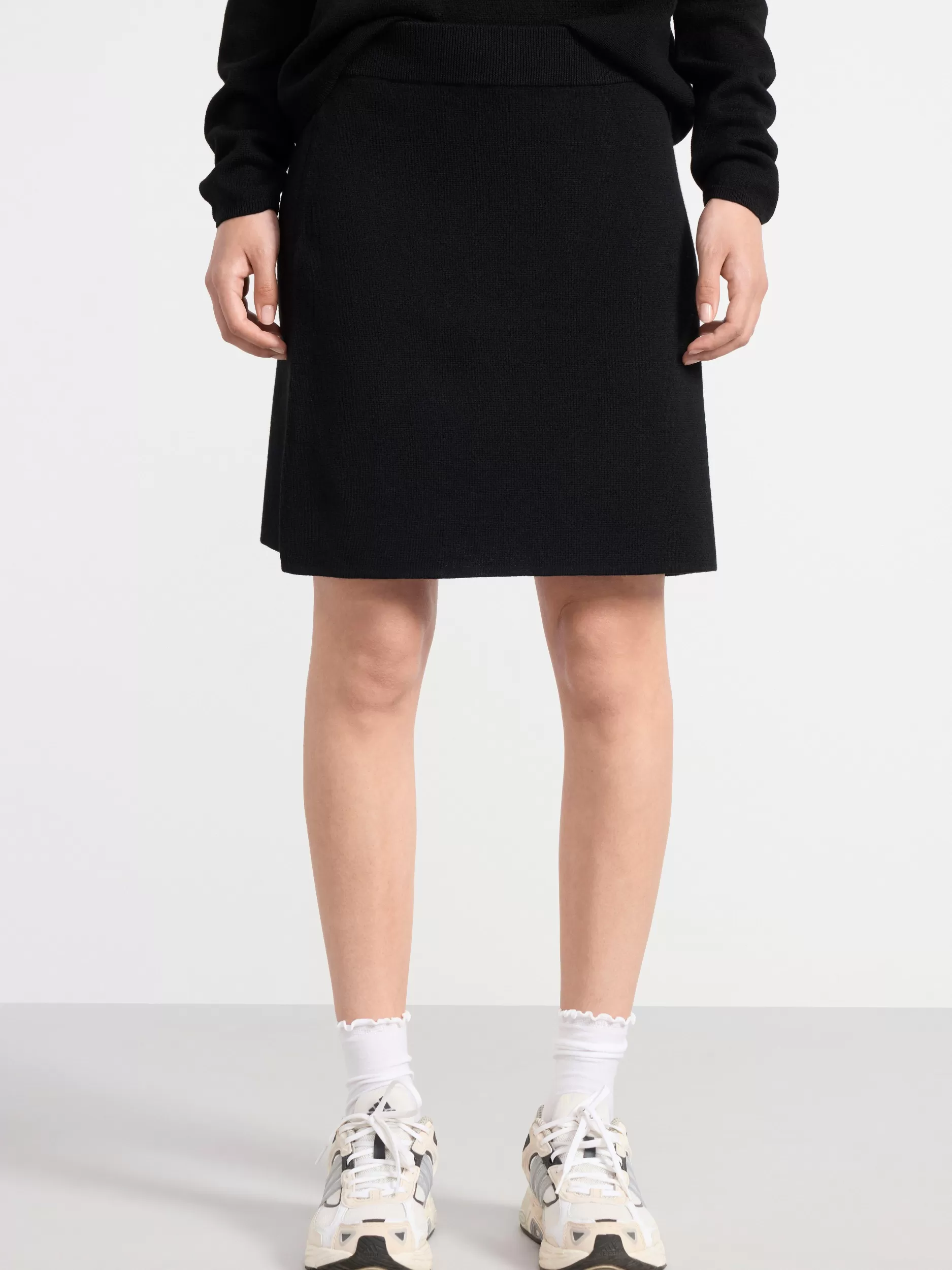 Lindex Strikkeplagg<Strikket MiniSkjørt I Merinoull Black