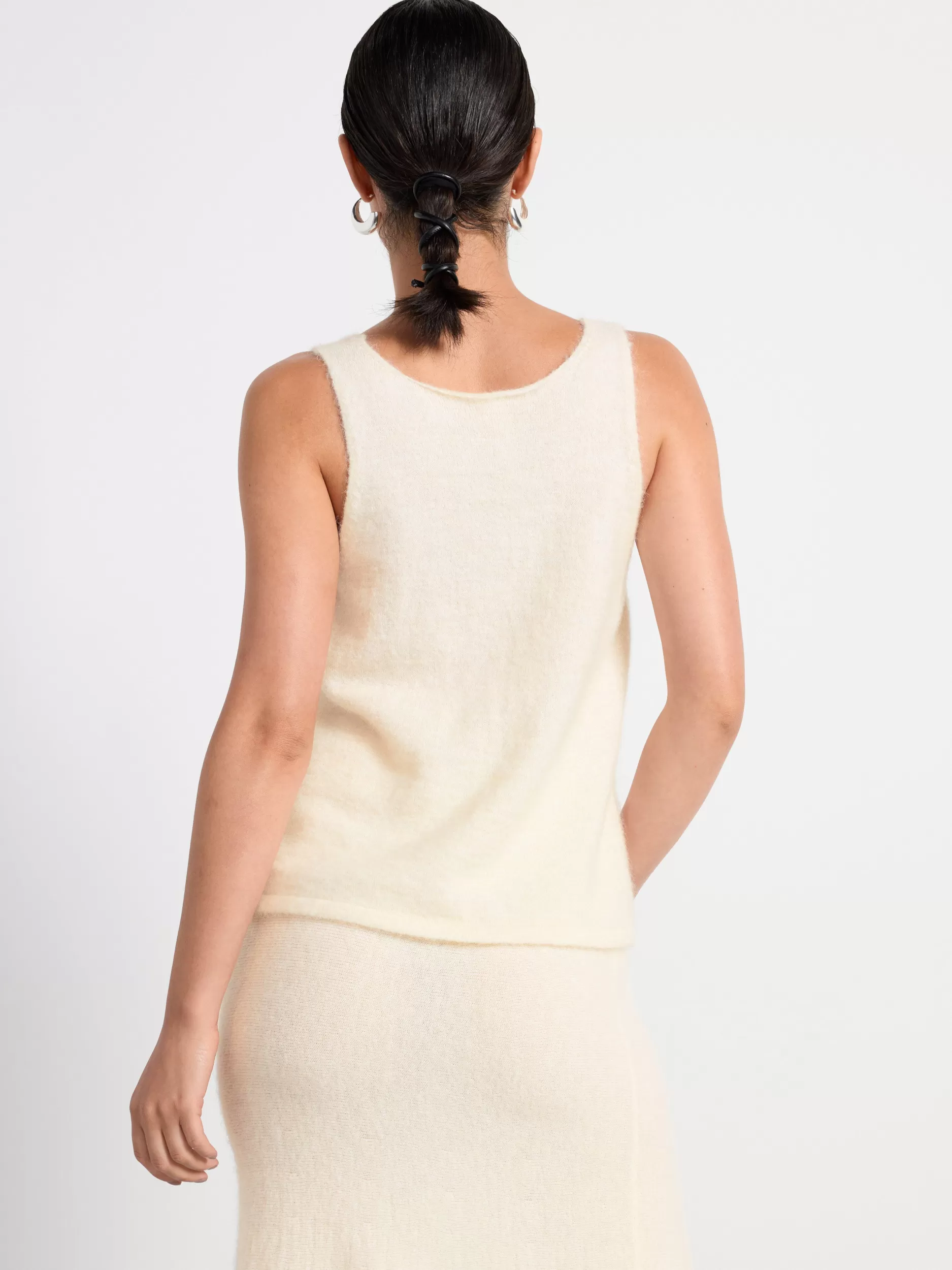 Lindex Topper & T-Skjorter<Strikket Singlet I Ullblanding Off White