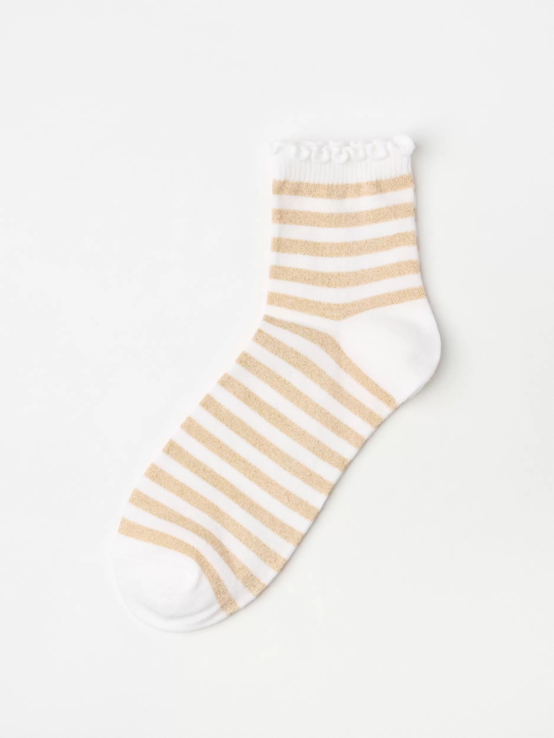 Lindex Sokker<Stripete Ankelsokker Med Glitter Gold