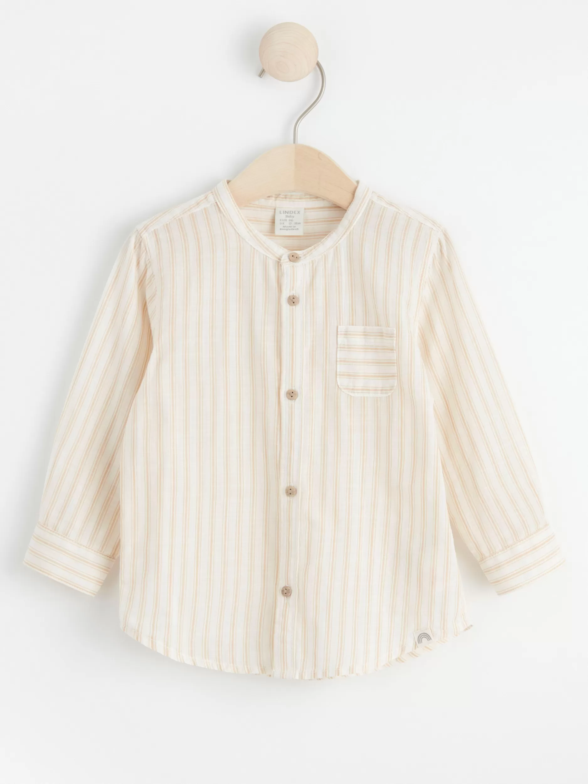 Lindex Skjorter & Bluser<Stripete Skjørte Uten Krage Light Dusty White