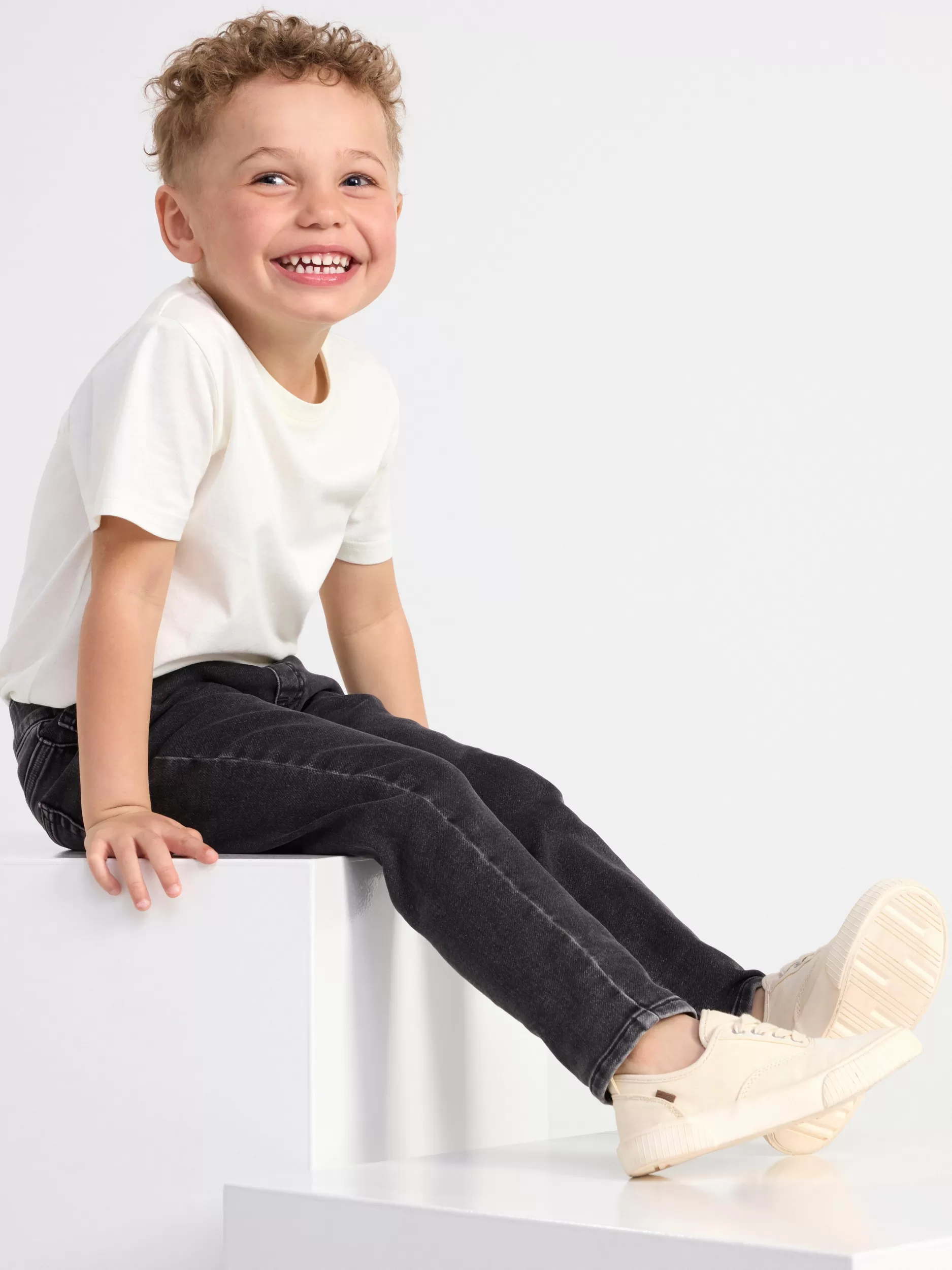 Lindex Jeans<Sture Rette Jeans Med Normalt Liv Og Pull-Up-Stil Black